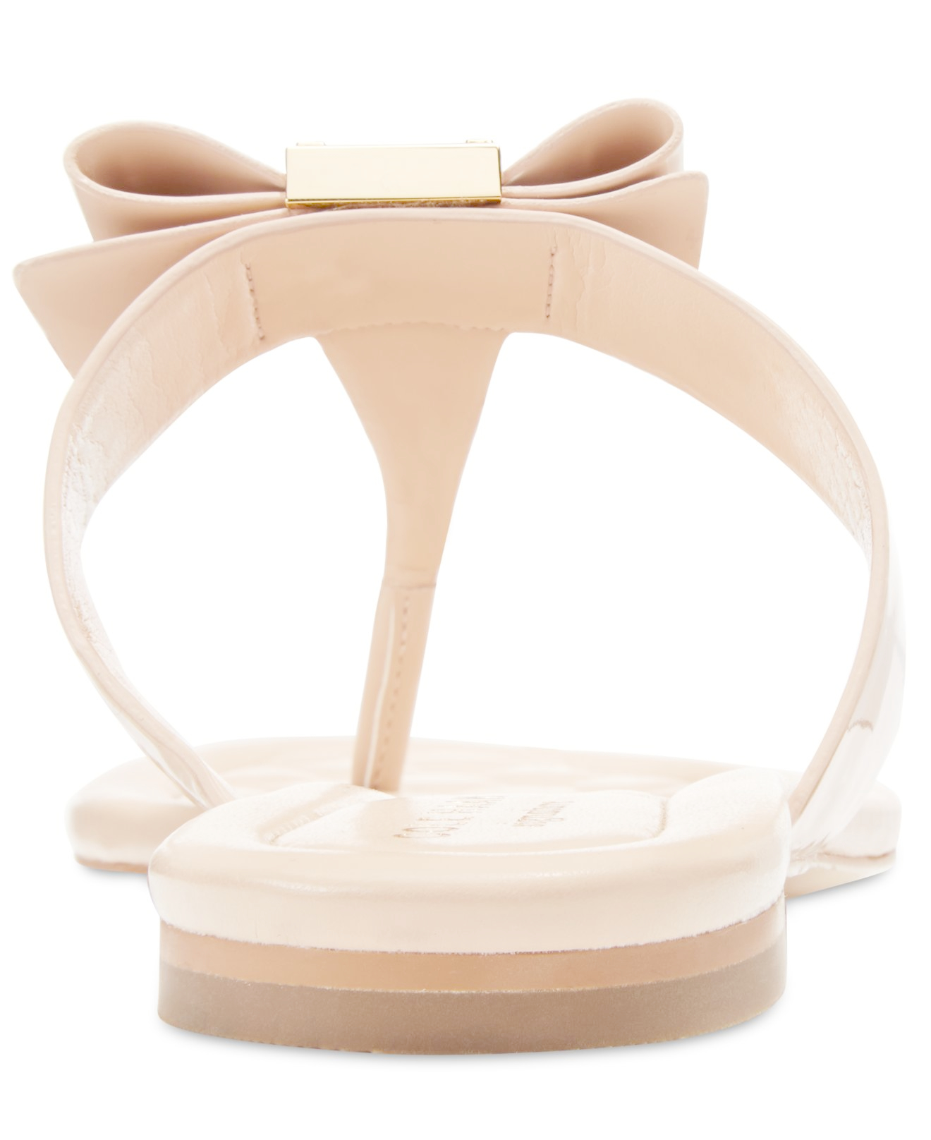 Cole haan Tali  Bow Thong Sandals  in White Nude Patent Lyst