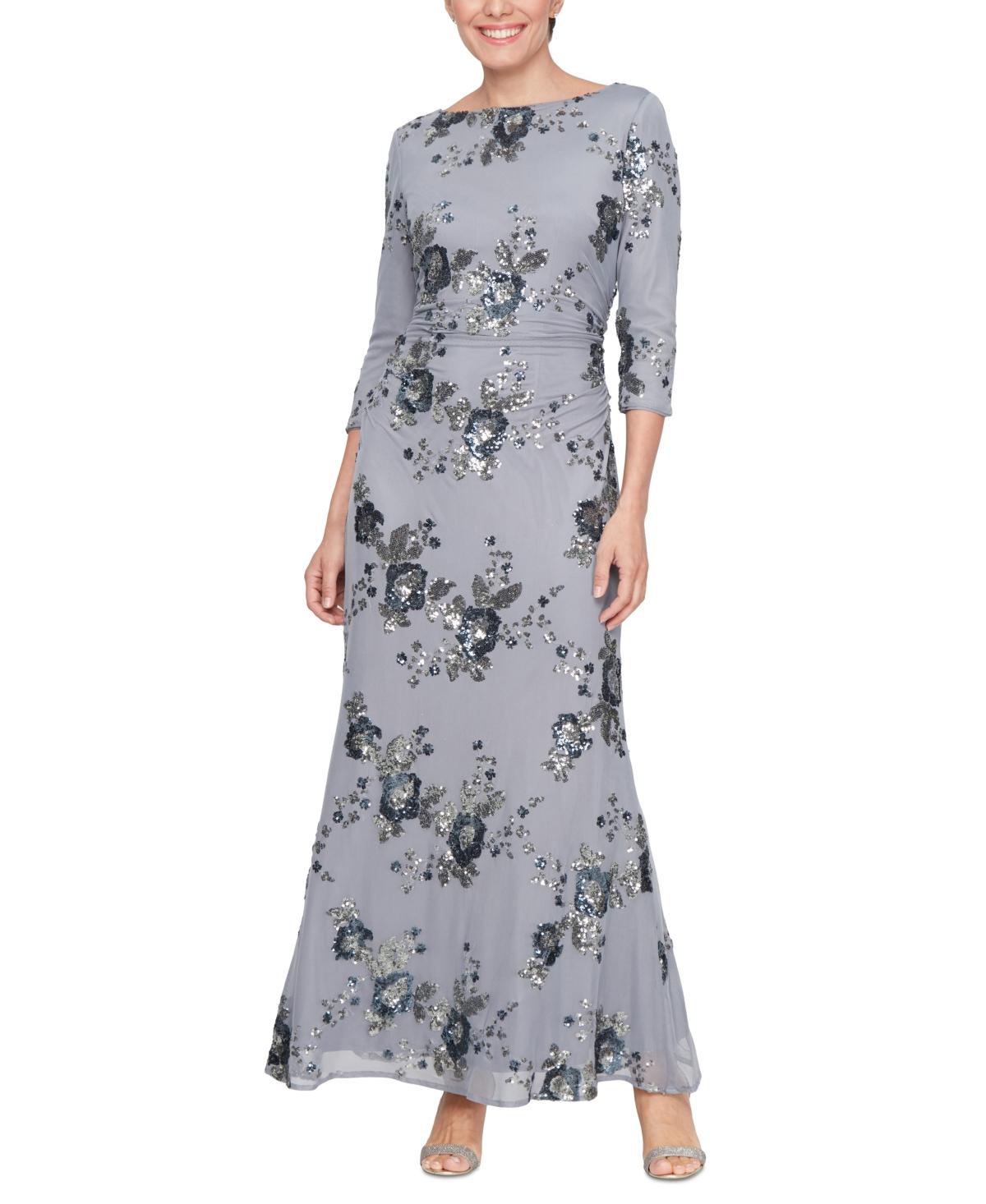 slim fit dress slacks S.L. Fashions Women's Long V-Neck Flutter Sleeve A-Line Dress