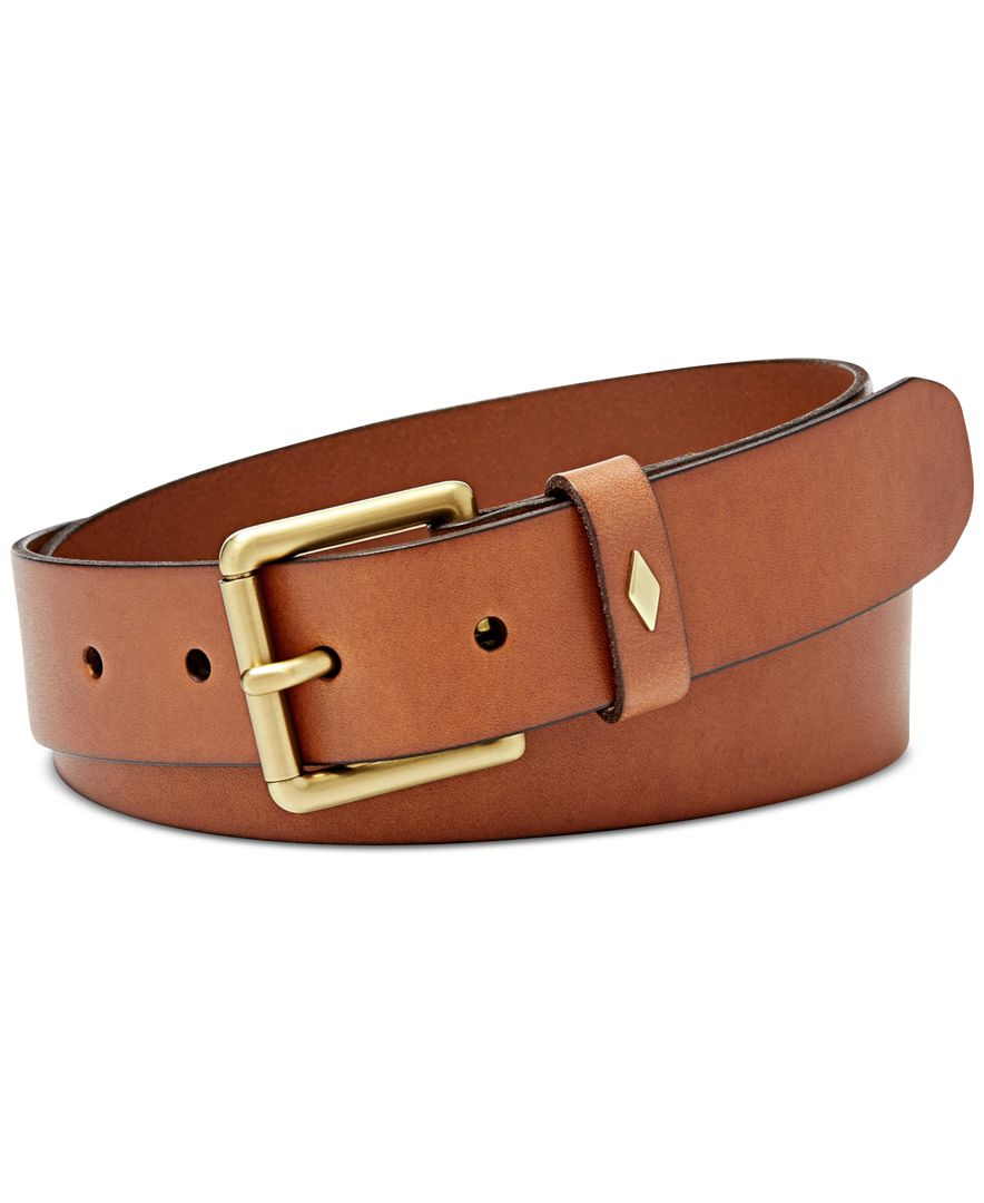 Fossil Diamond Keeper Leather Belt in Brown | Lyst