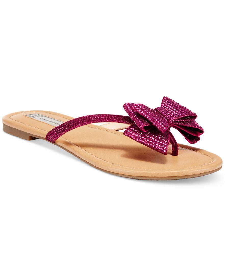 INC International Concepts Women's Mabae Bow Flat Sandals, Only At Macy ...