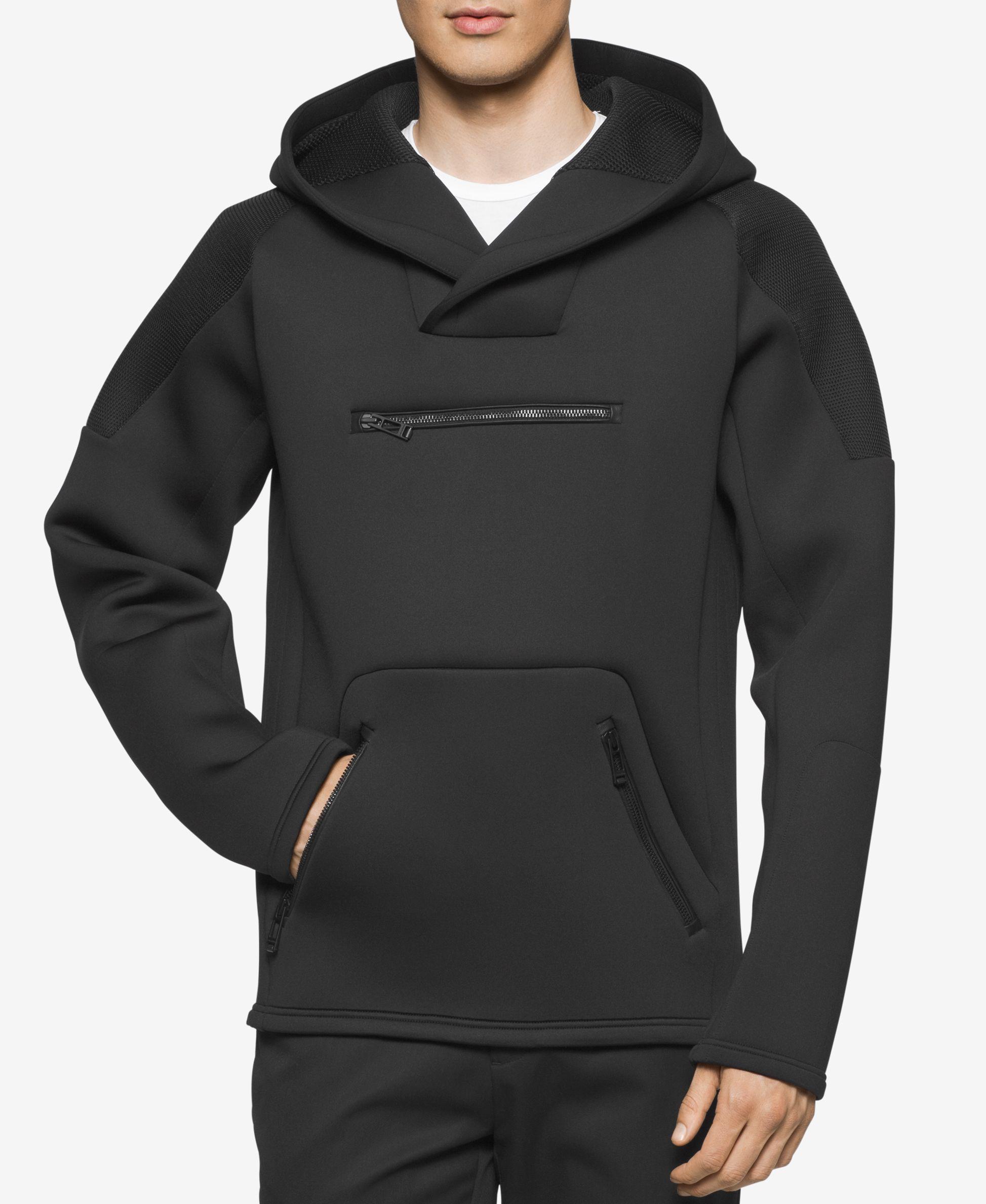 Calvin Klein Men's Slim-fit Neoprene Hoodie in Black for Men - Lyst