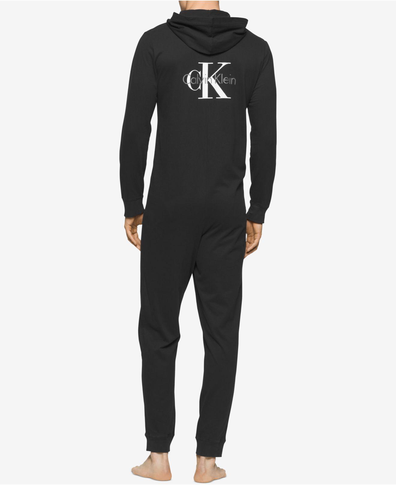 Calvin Klein Cotton Men's Ck Origins Hooded Jumpsuit in Black for Men - Lyst
