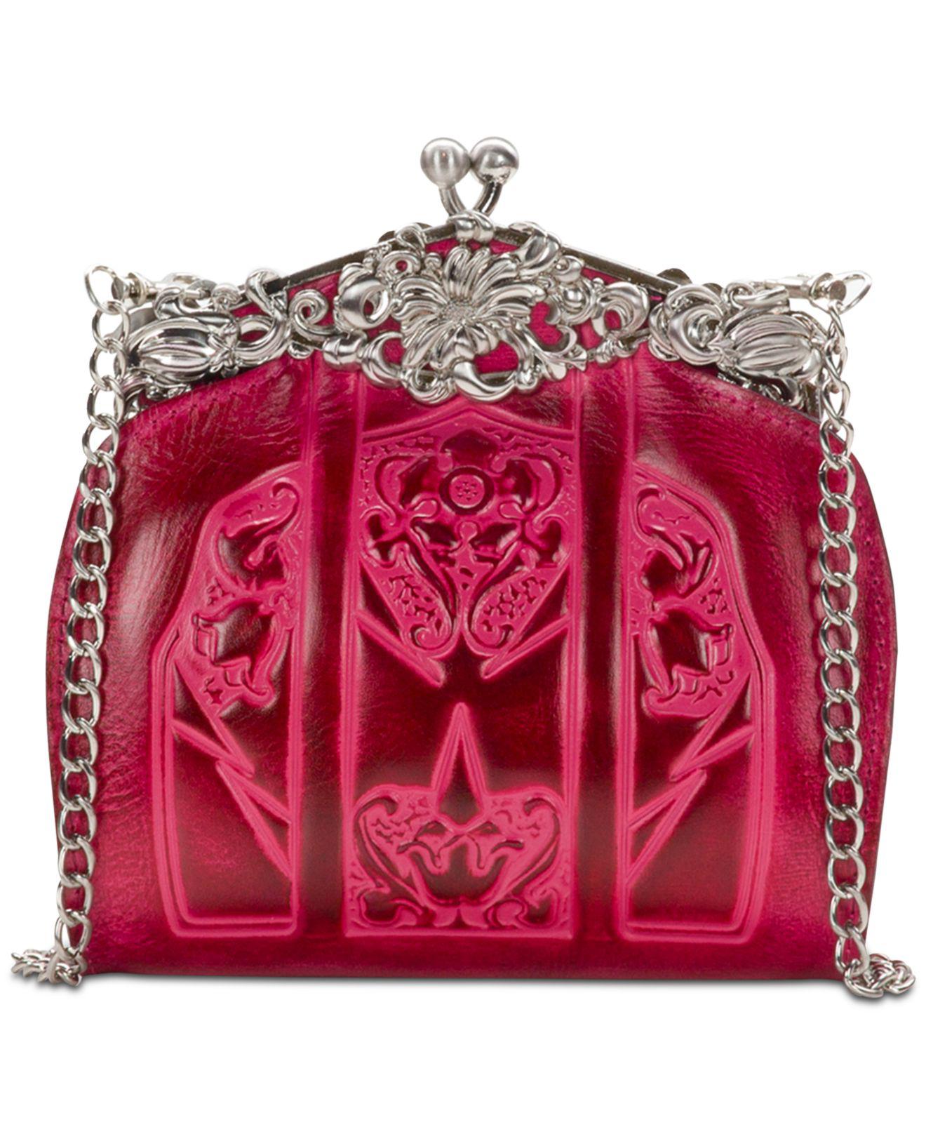 Patricia Nash Leather Burnished Tooled Rosaria Frame Clutch in Pink - Lyst