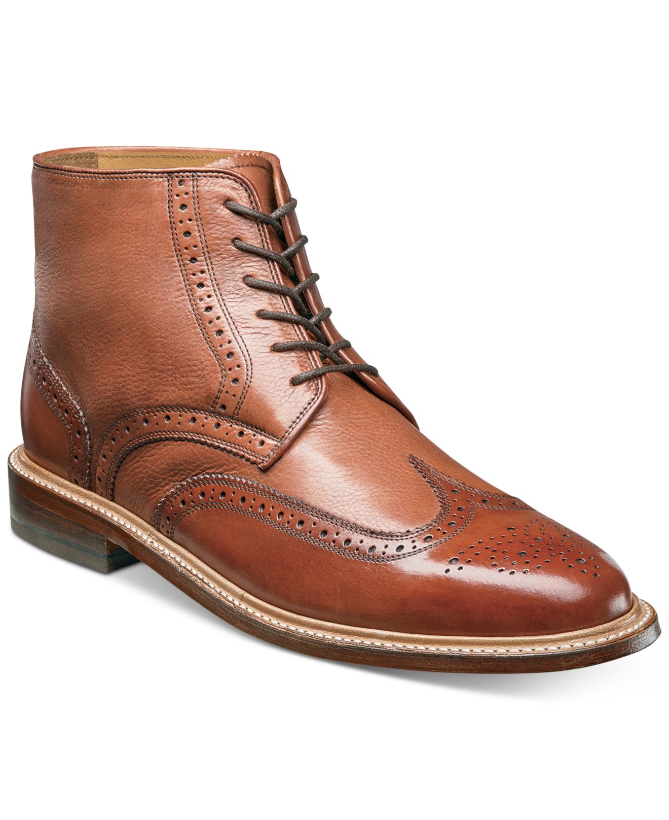 Florsheim Leather Heritage Wingtip Boots in Brown for Men - Lyst