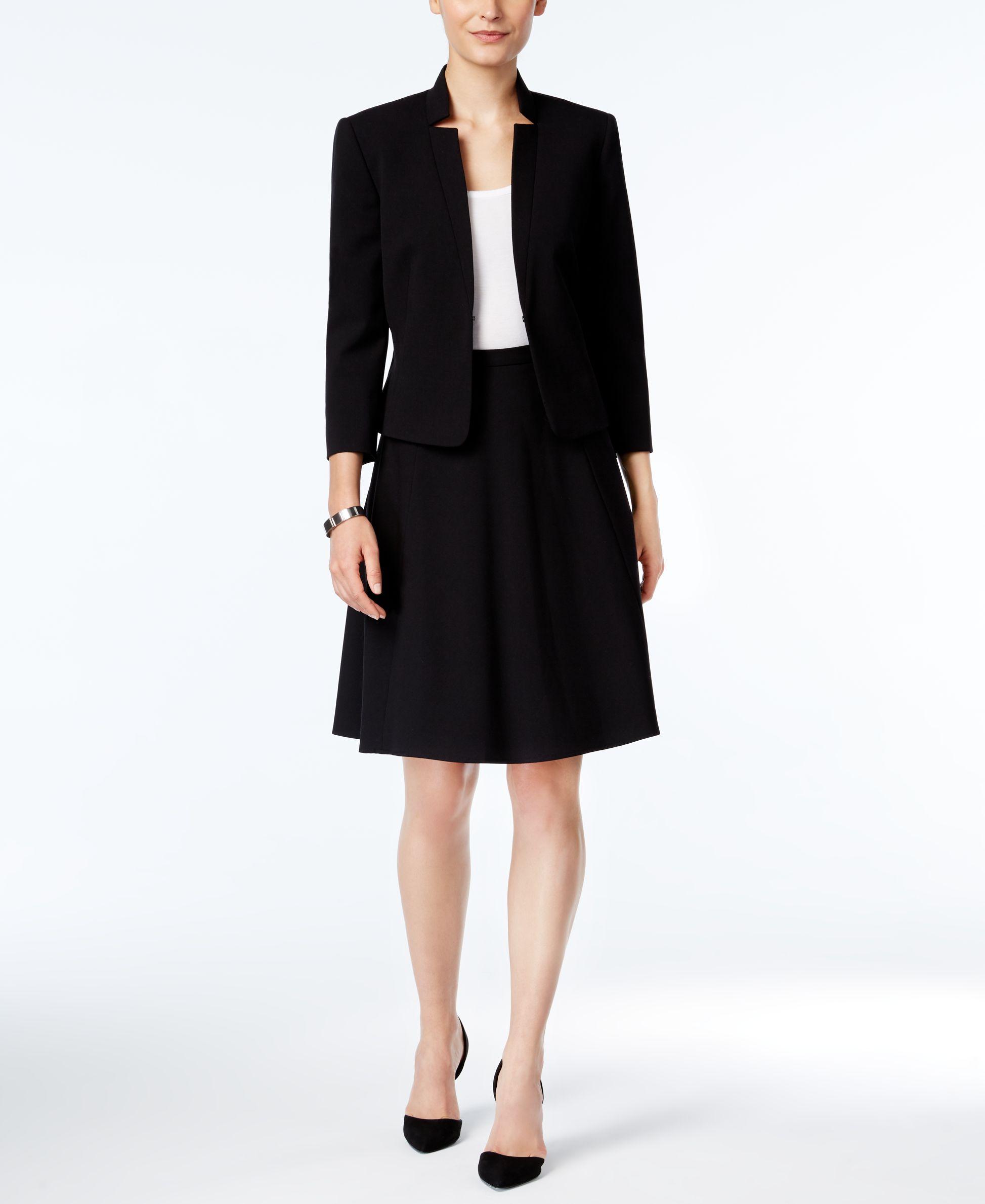 Tahari A-line Skirt Suit in Black | Lyst