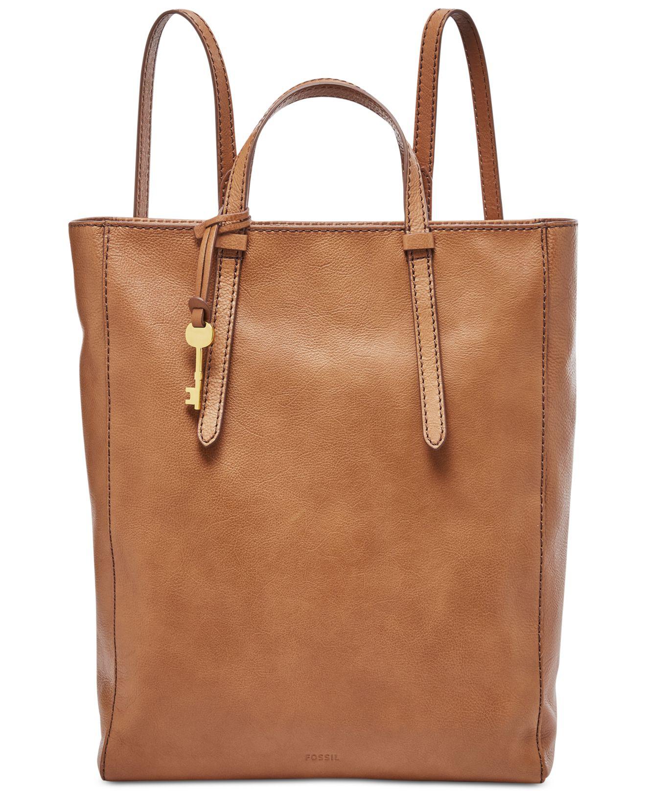 fossil camilla convertible large leather backpack