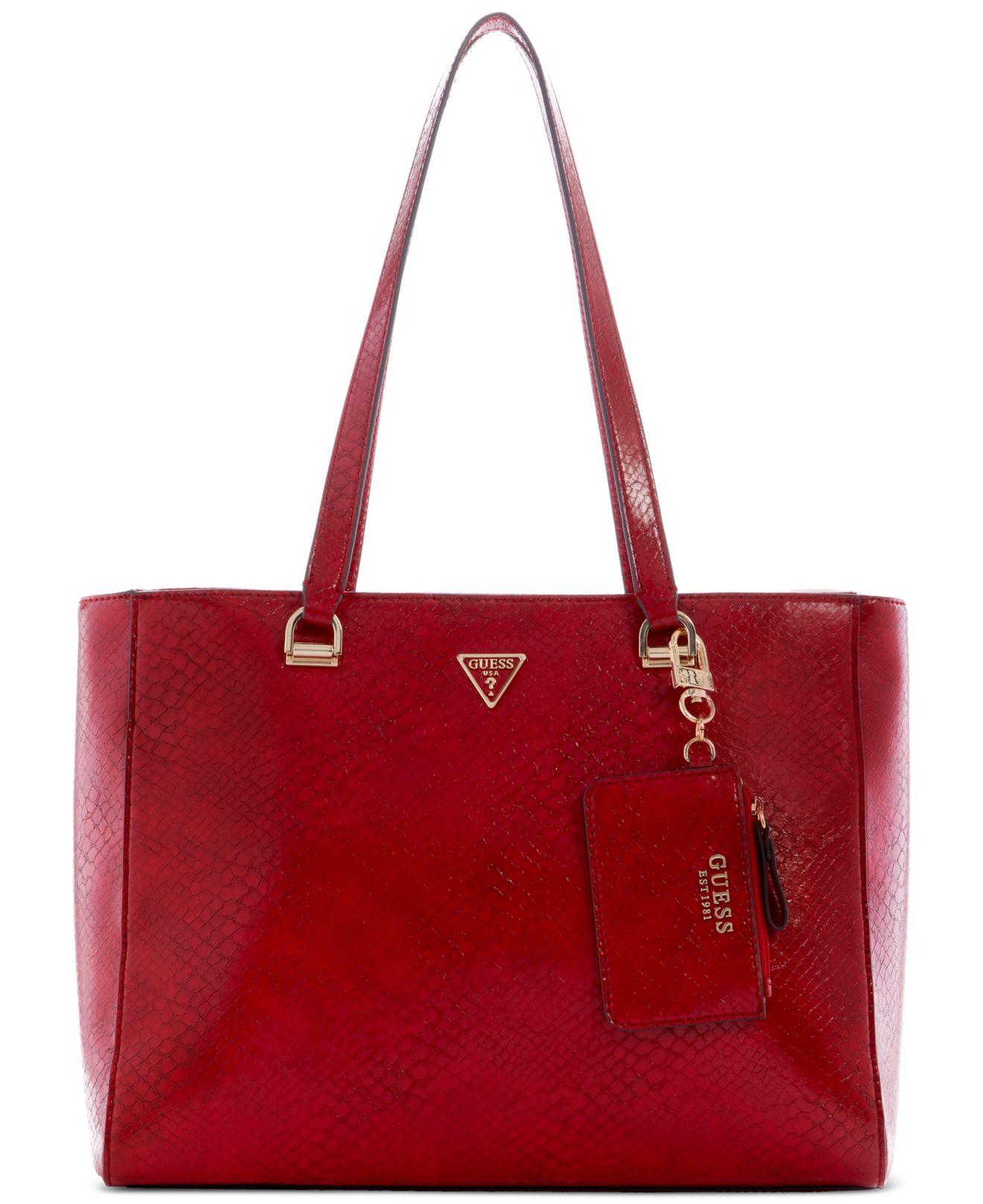 Guess Moon Light Python Extra Large Top Zip Elite Tote In Red Lyst Guess moon light python extra large top zip elite tote in red lyst