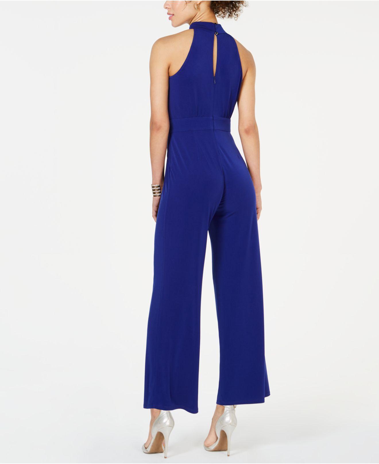 Download Vince Camuto Synthetic Petite Mock-neck Jumpsuit in Blue ...