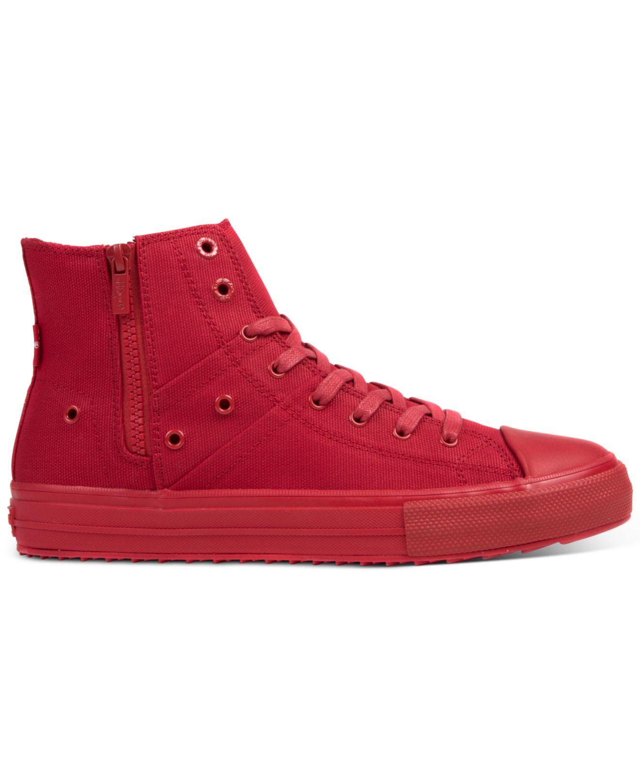 Levi's Canvas Zip Ex L Mono High-top Sneakers in Red for Men | Lyst