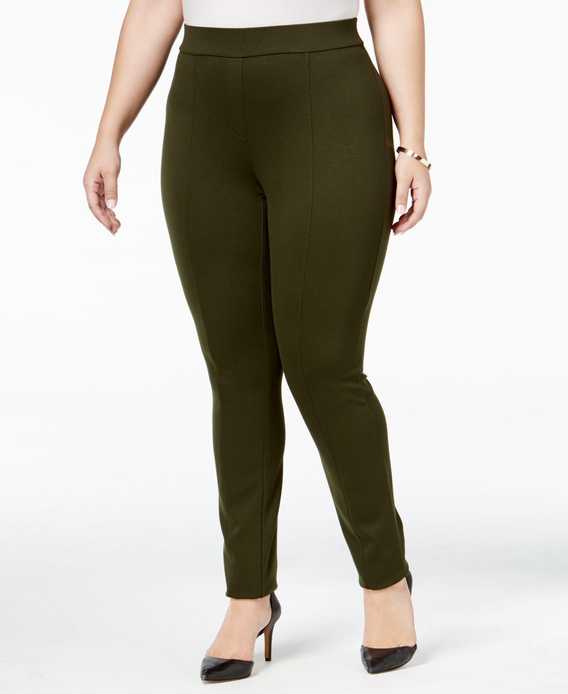 I.N.C. International Concepts Plus Size Shine Compression Leggings, Created  for Macy's - Macy's