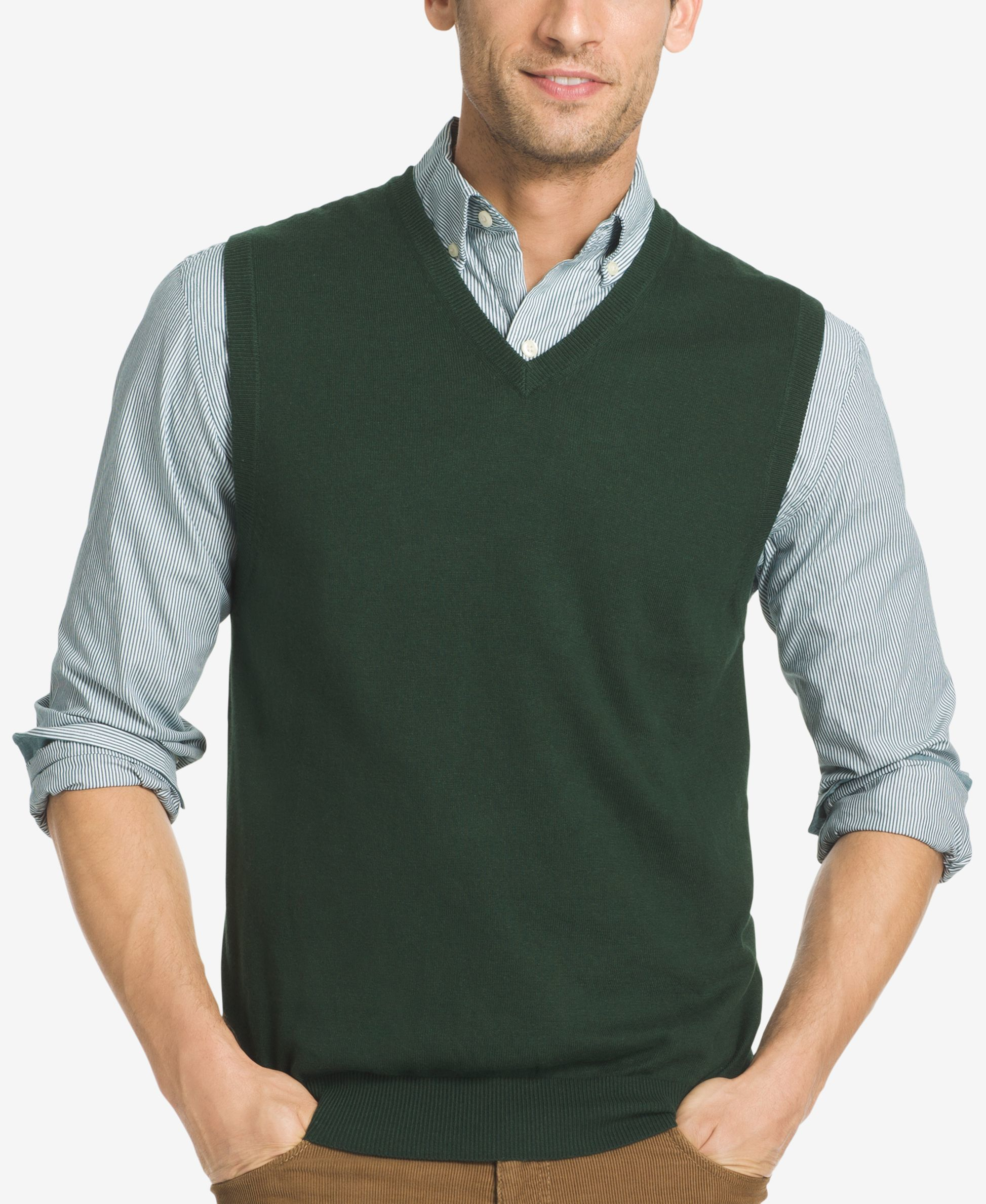 mens green sweater vest