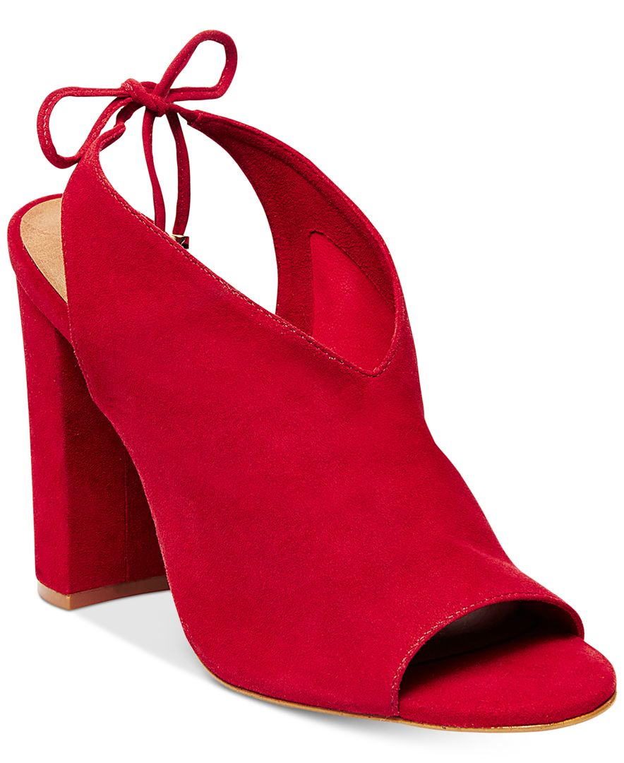 steve madden red lace up heels