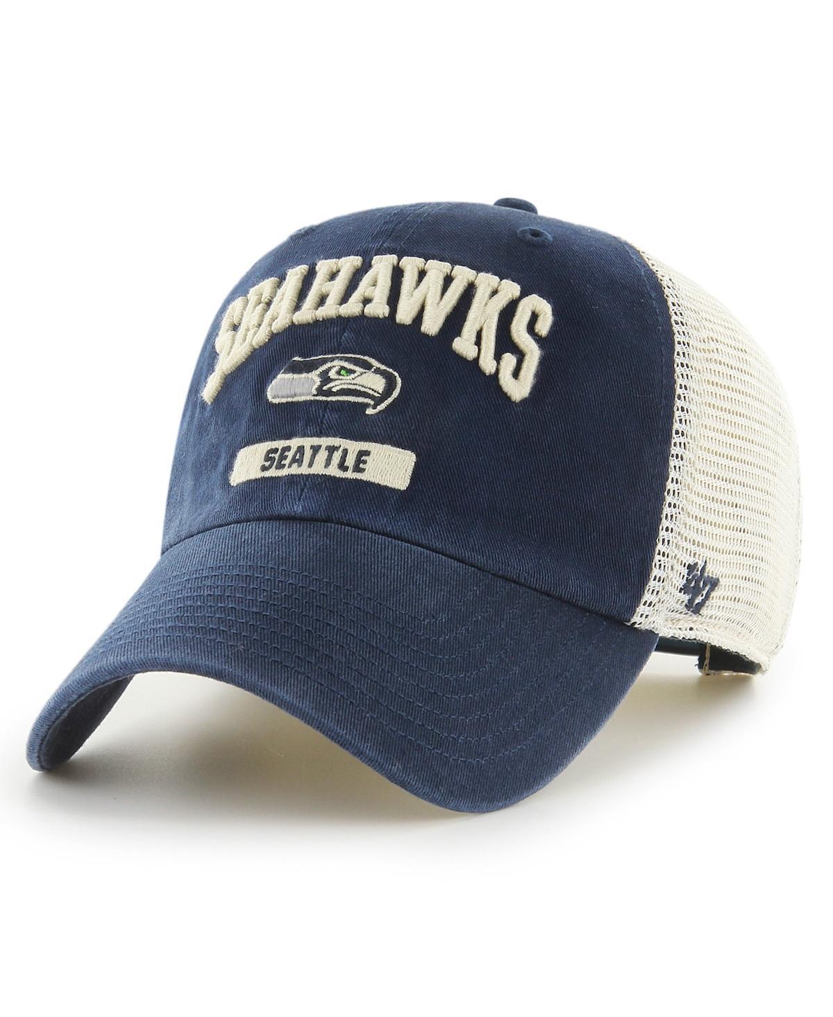 '47 College Navy/Natural Seattle Seahawks Trawler Trucker Clean Up Snapback Hat