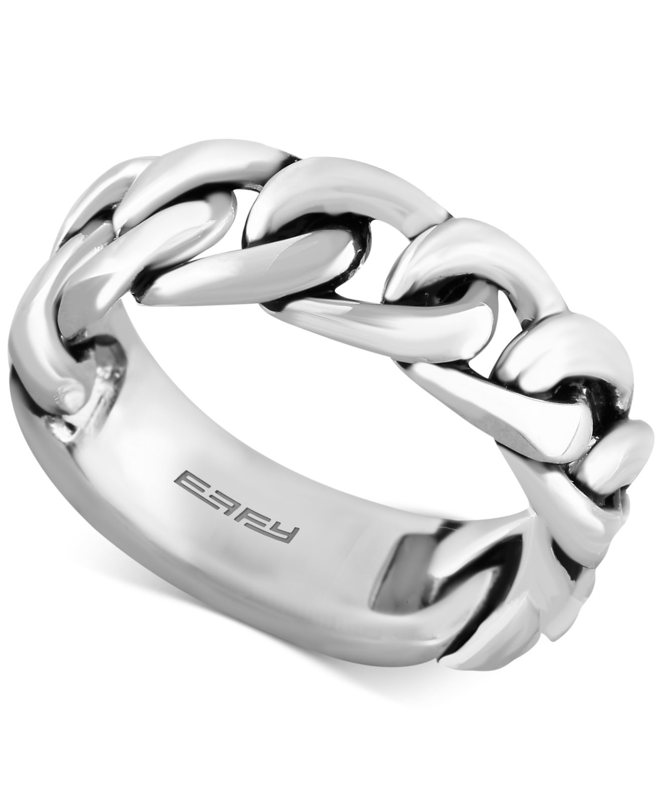 Effy collection Men's Chain Link Ring In Sterling Silver in Metallic