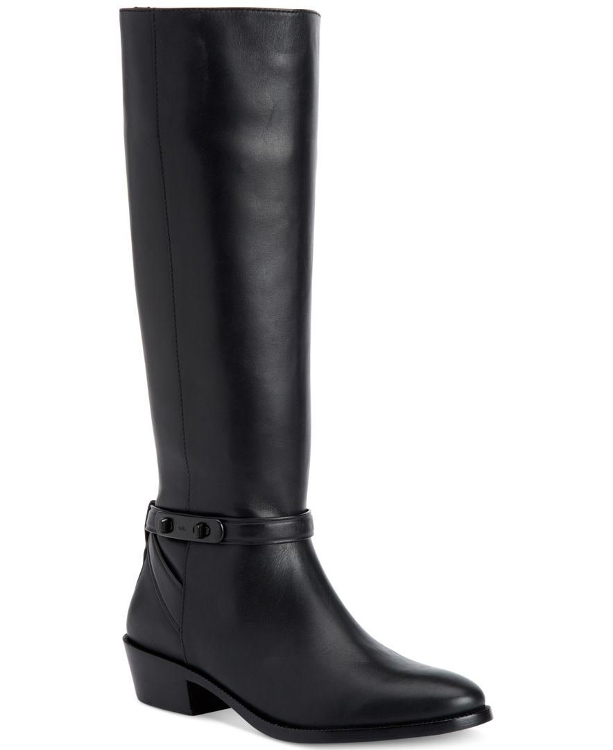 COACH Leather Caroline Narrow Calf Riding Boots in Black - Lyst