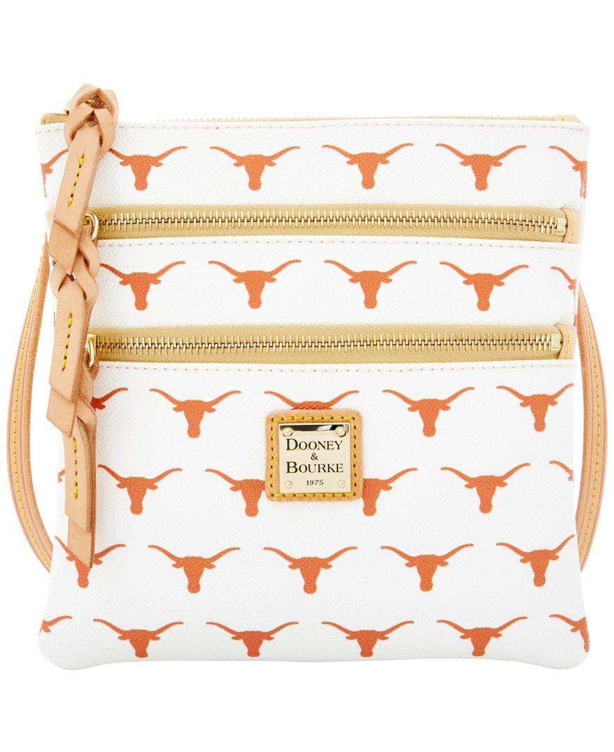 Dooney & Bourke Leather Texas Longhorns Triplezip Crossbody Bag in
