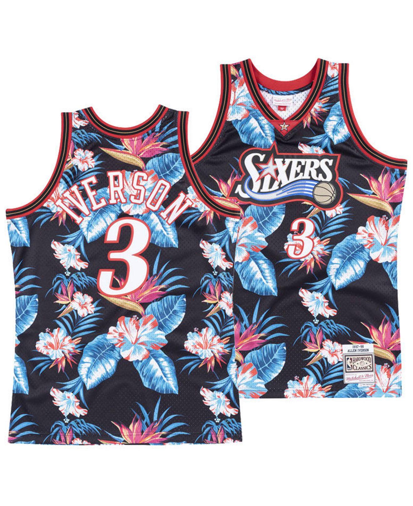 Mitchell & Ness Synthetic Allen Iverson Philadelphia 76ers Floral 