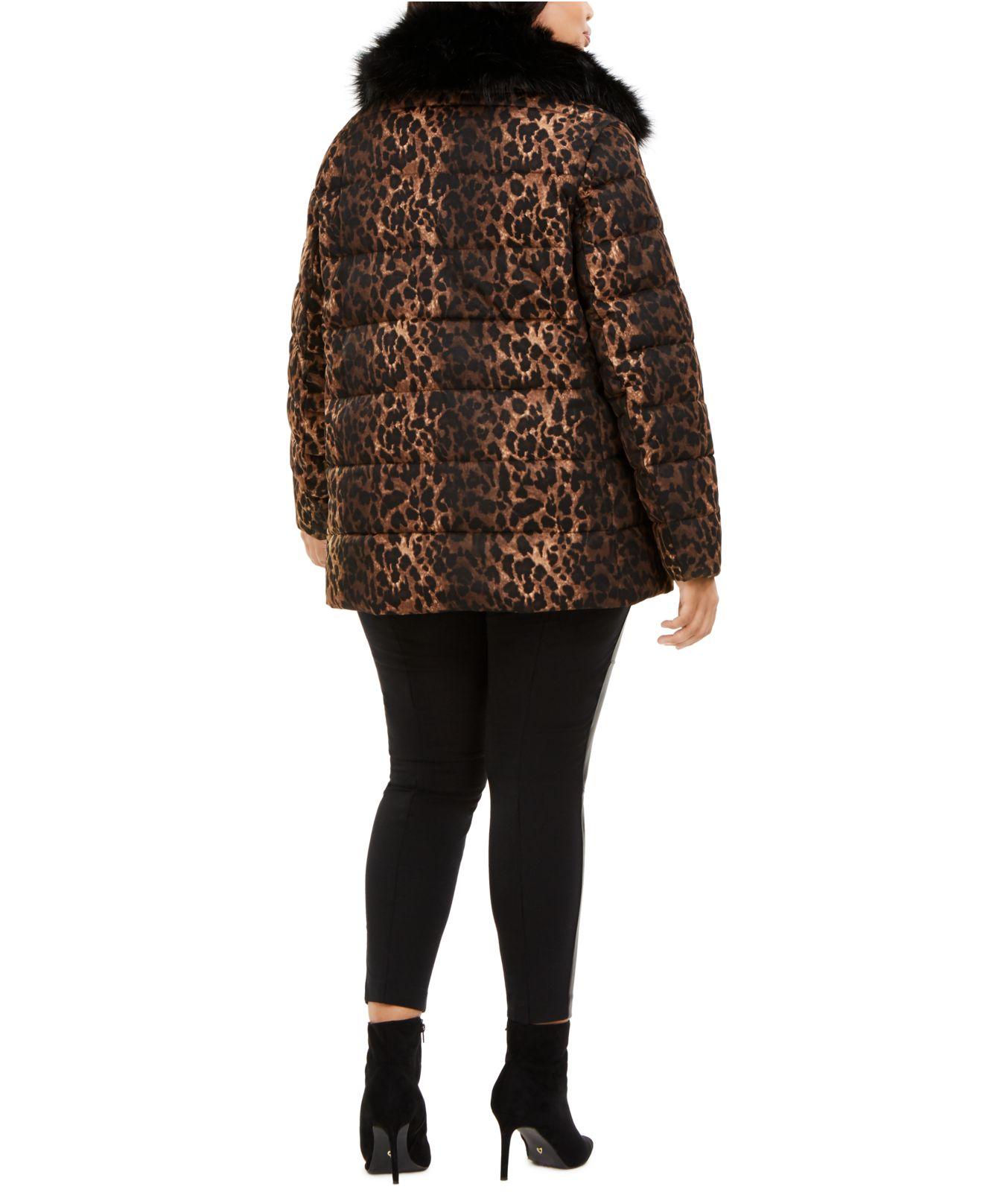 tahari leopard coat
