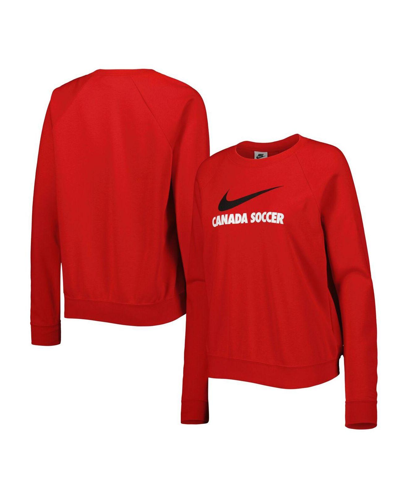 Nike Red Canada Soccer Lockup Varsity Raglan Pullover Sweatshirt | Lyst