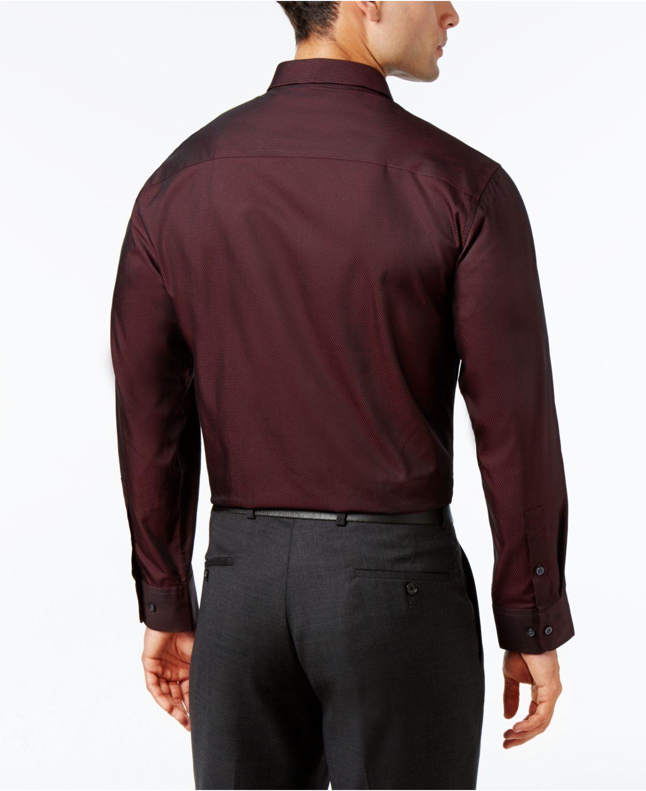 Lyst Alfani Red Men's Burgundy Diagonalstripe Dress Shirt, Only At
