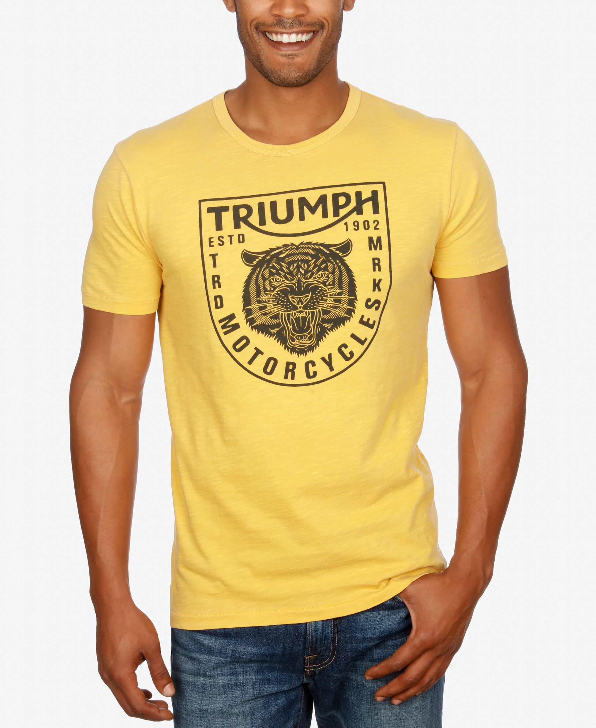 Lucky Brand Triumph Tiger Head Graphic T-shirt in Yellow for Men | Lyst