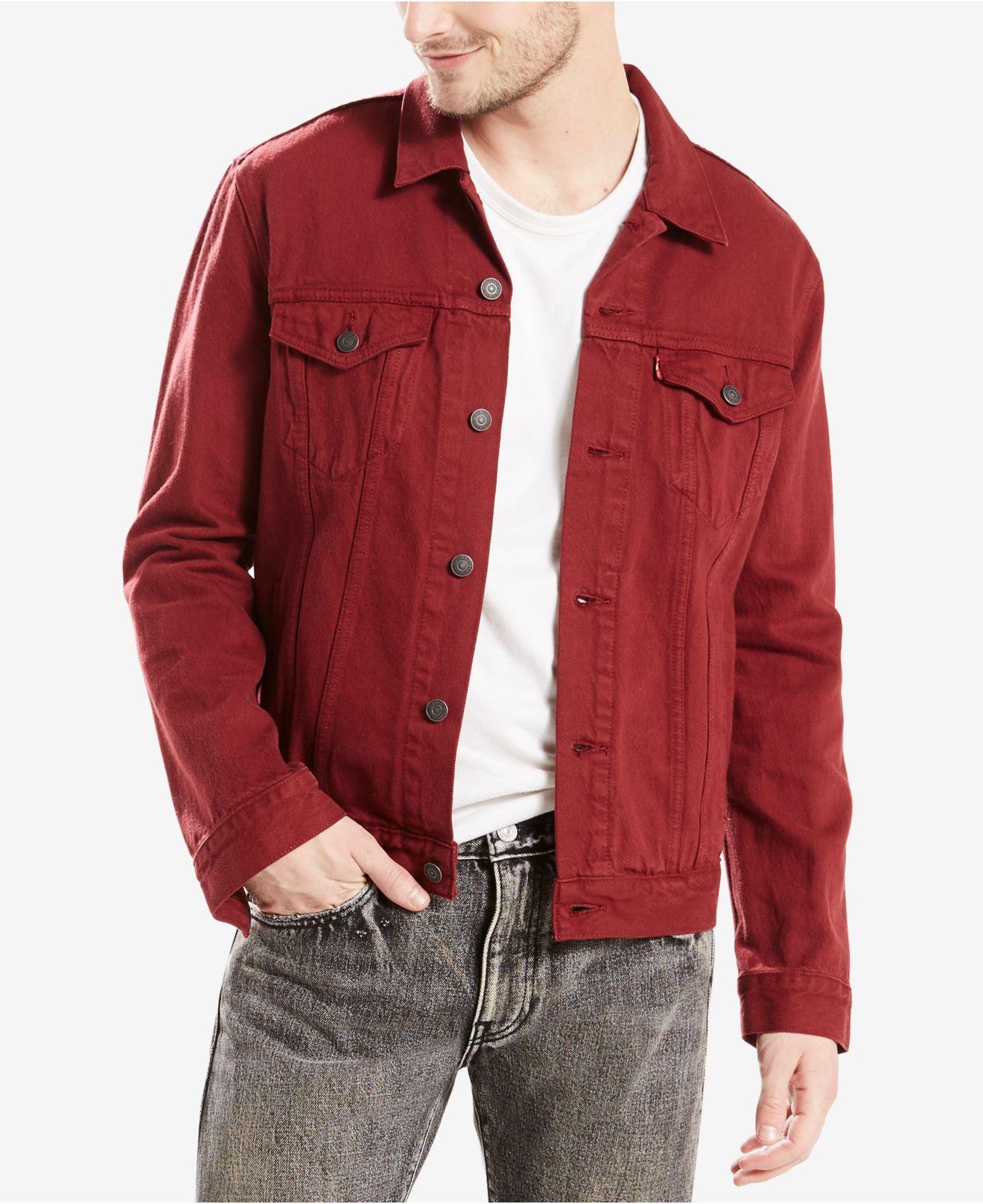 Levi's Cotton Men's Trucker Jacket in Red for Men - Lyst