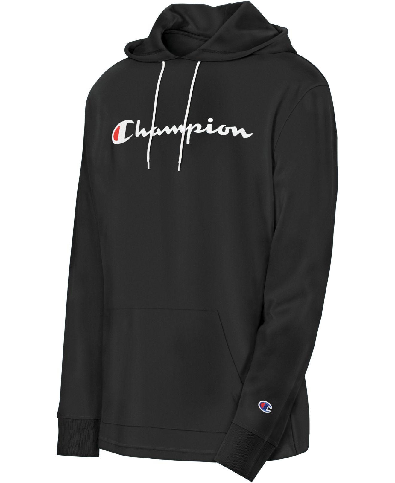 Champion Cotton Big Logo Embroidery Hoodie in Black/White (Black) for ...