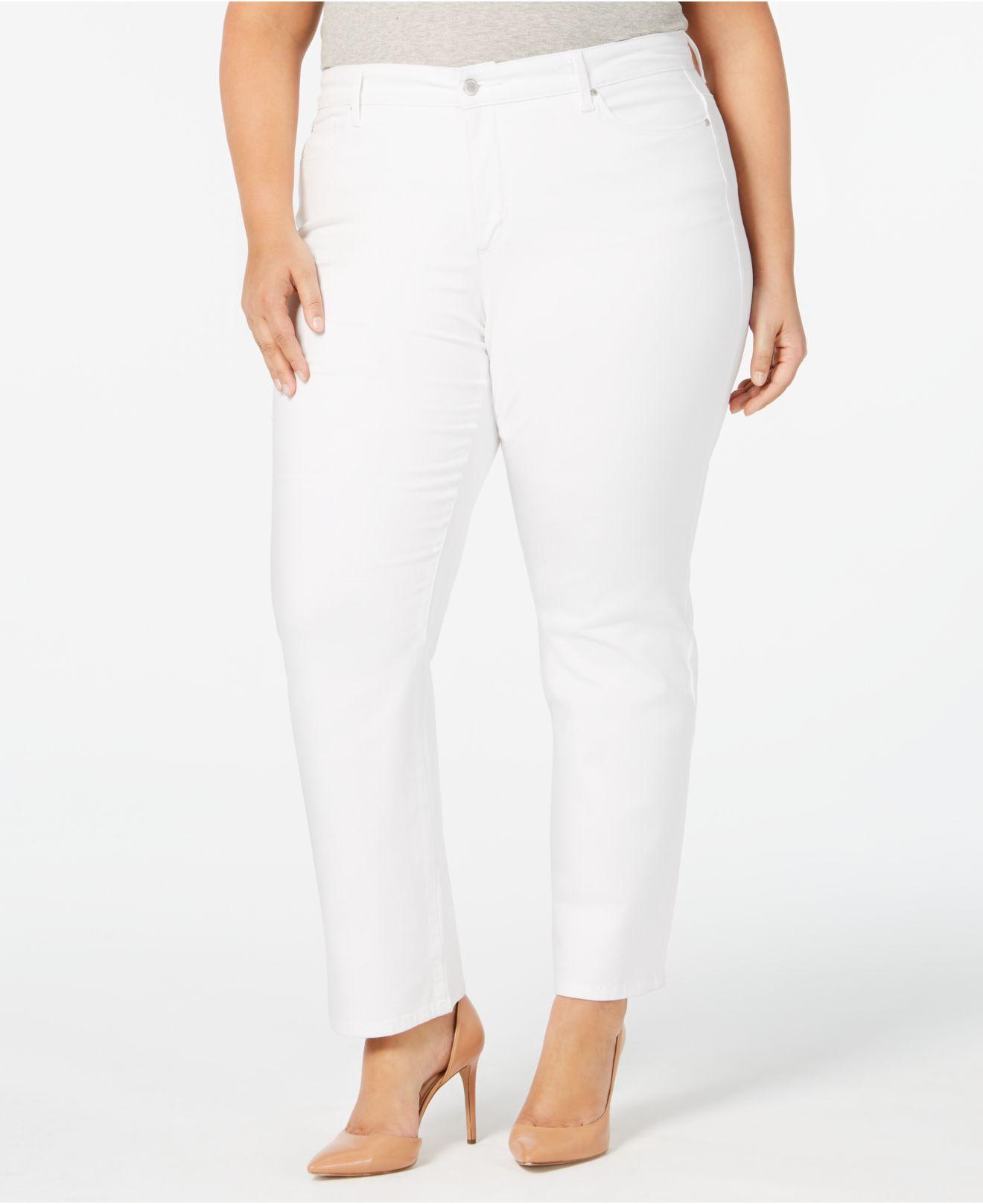 macys plus size white jeans