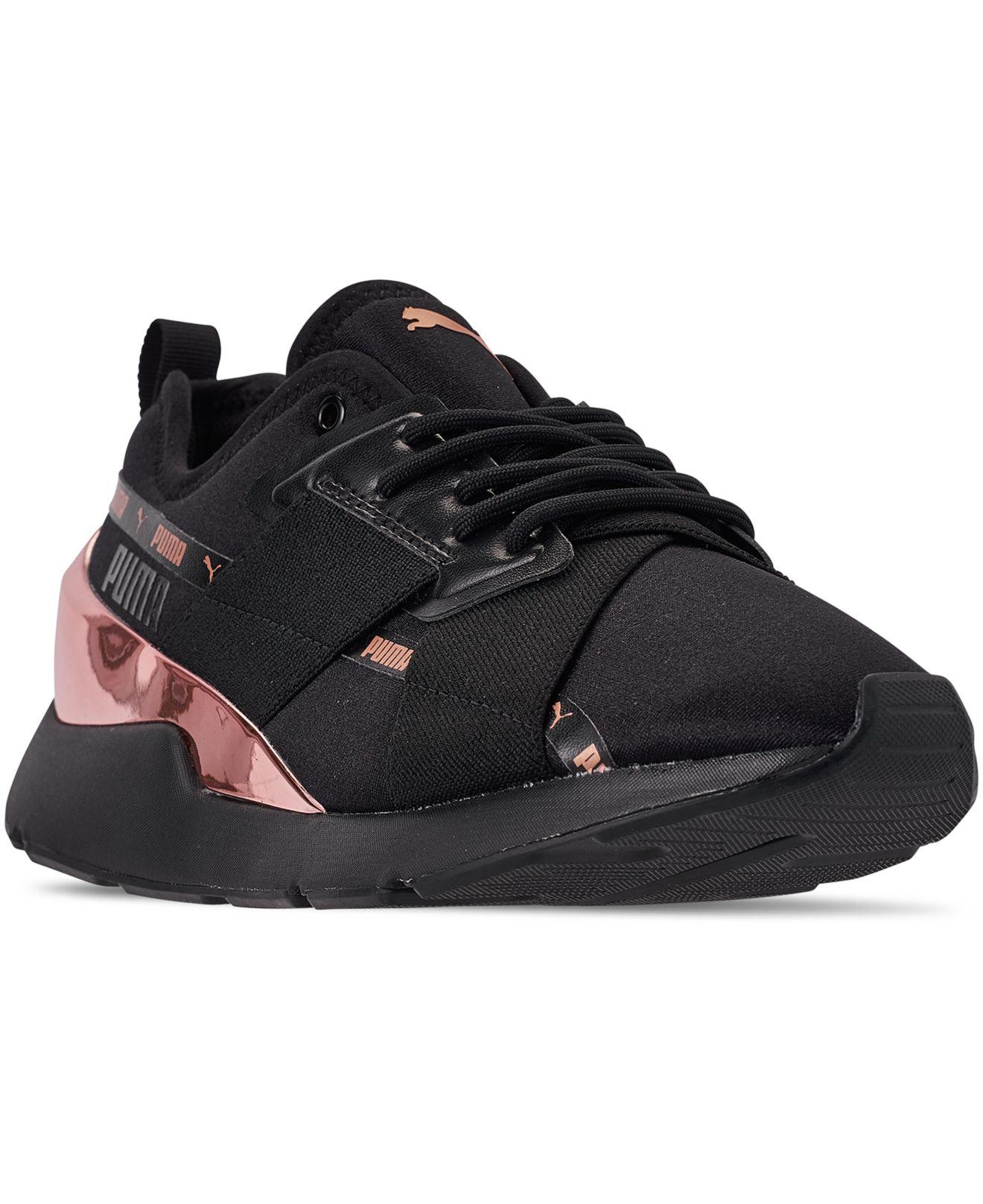 PUMA Rubber Muse X-2 in Black/Rose Gold (Black) | Lyst