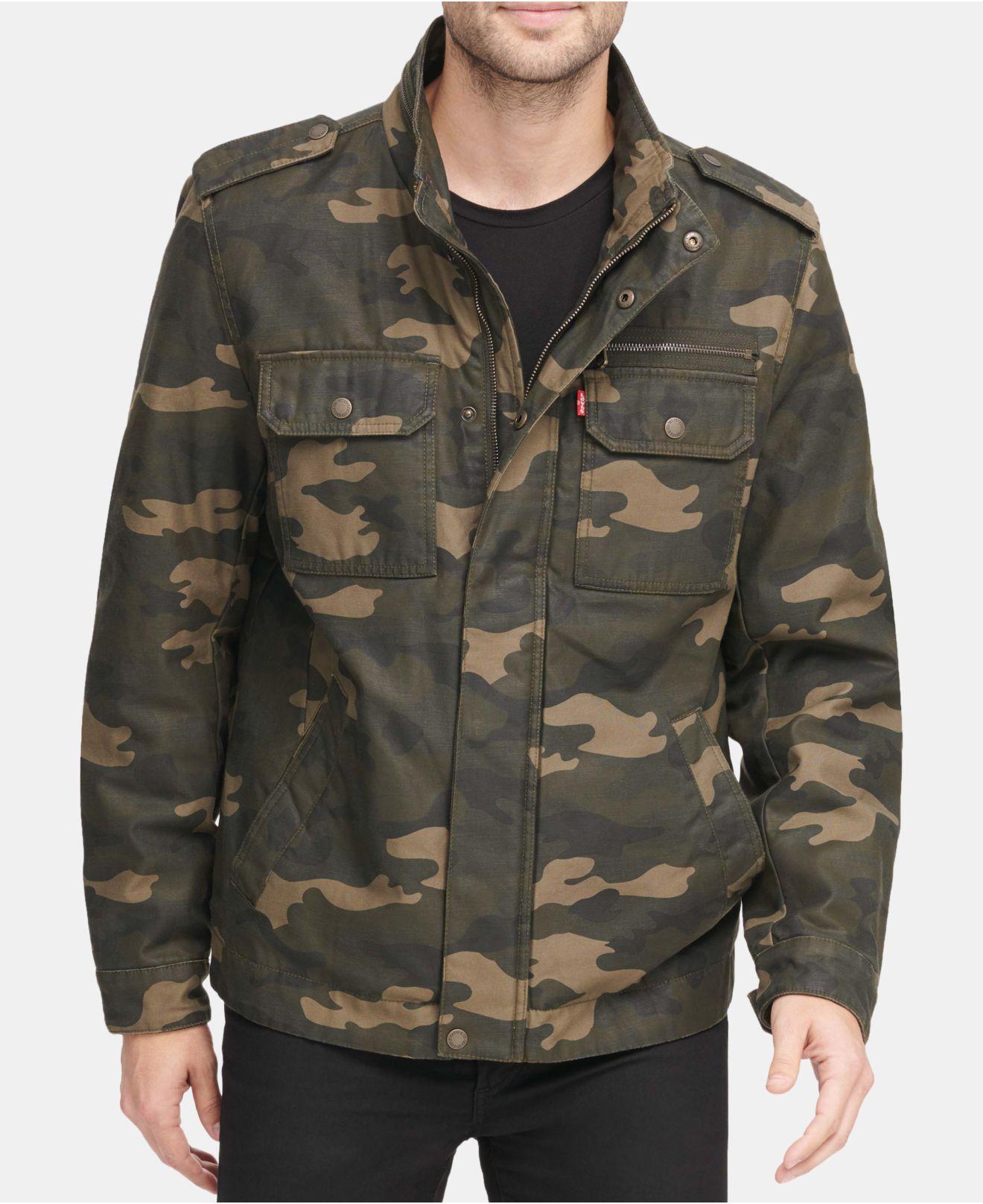 Levi's Cotton Field Jacket in Camo Green (Green) for Men Lyst