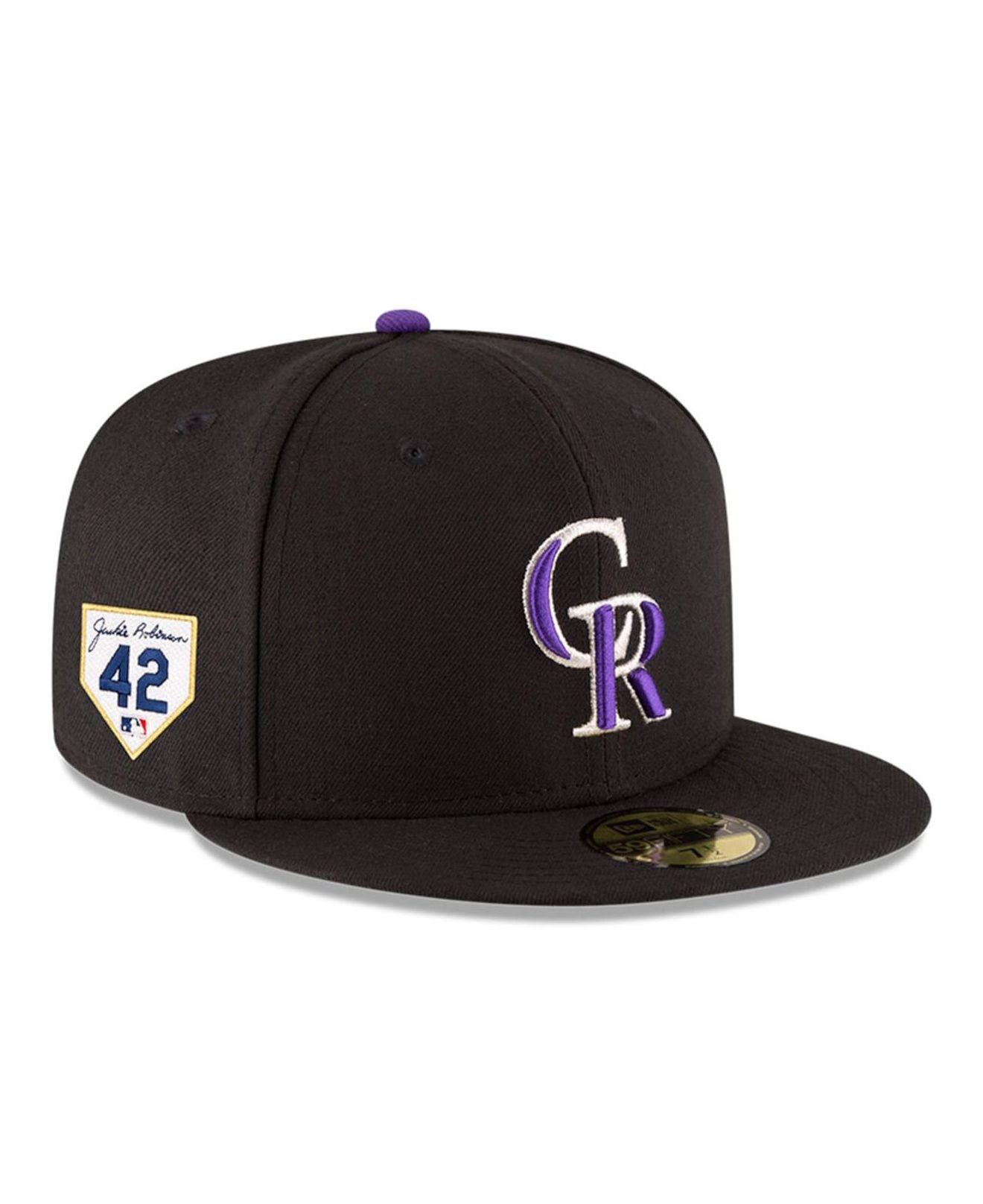 KTZ Black Colorado Rockies 2023 Jackie Robinson Day 59fifty Fitted Hat ...