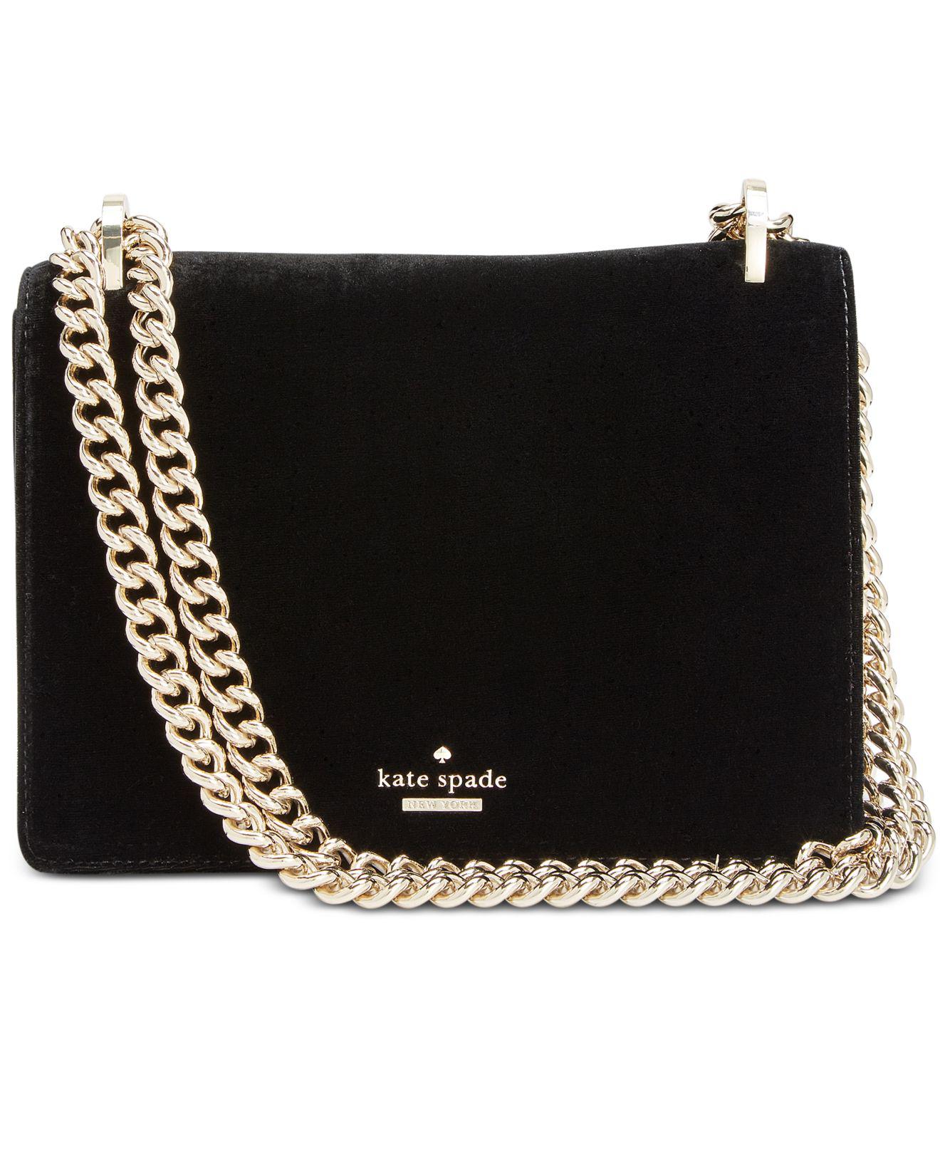 kate spade black velvet purse