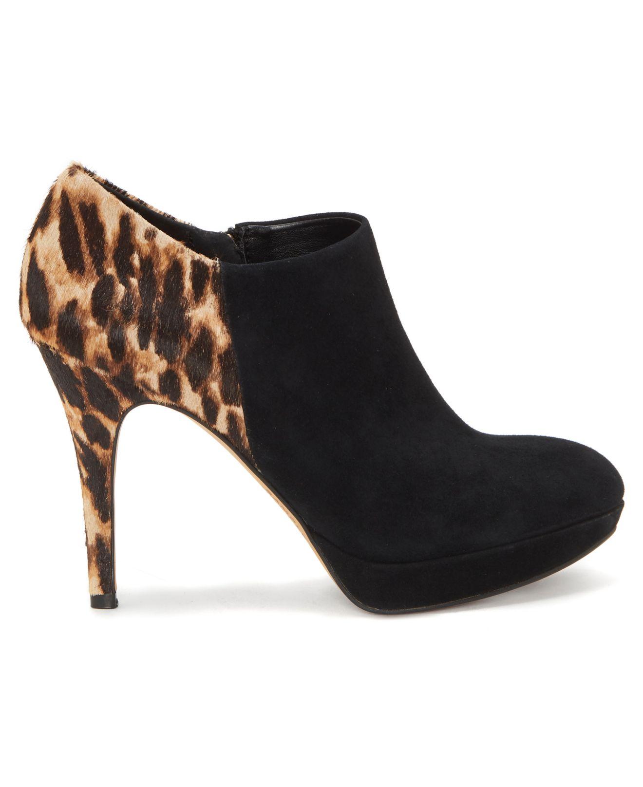 vince camuto leopard booties