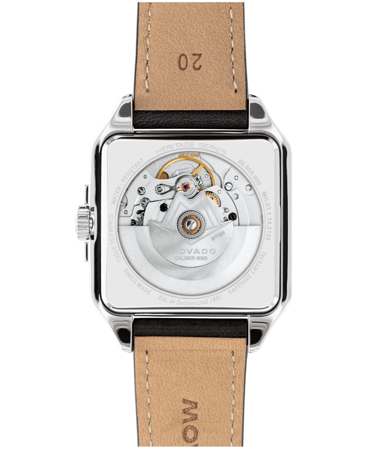 Movado 1917 Swiss Automatic Leather Watch in Black for Men Lyst