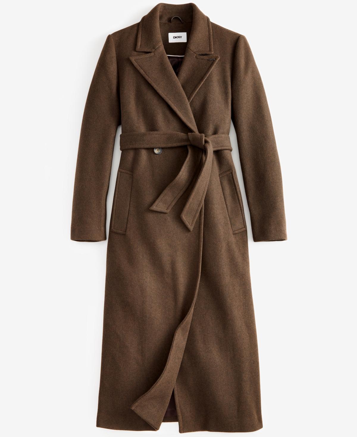 Double Breasted Wrap Dkny Wrap Coat DKNY Women's Notched-Collar