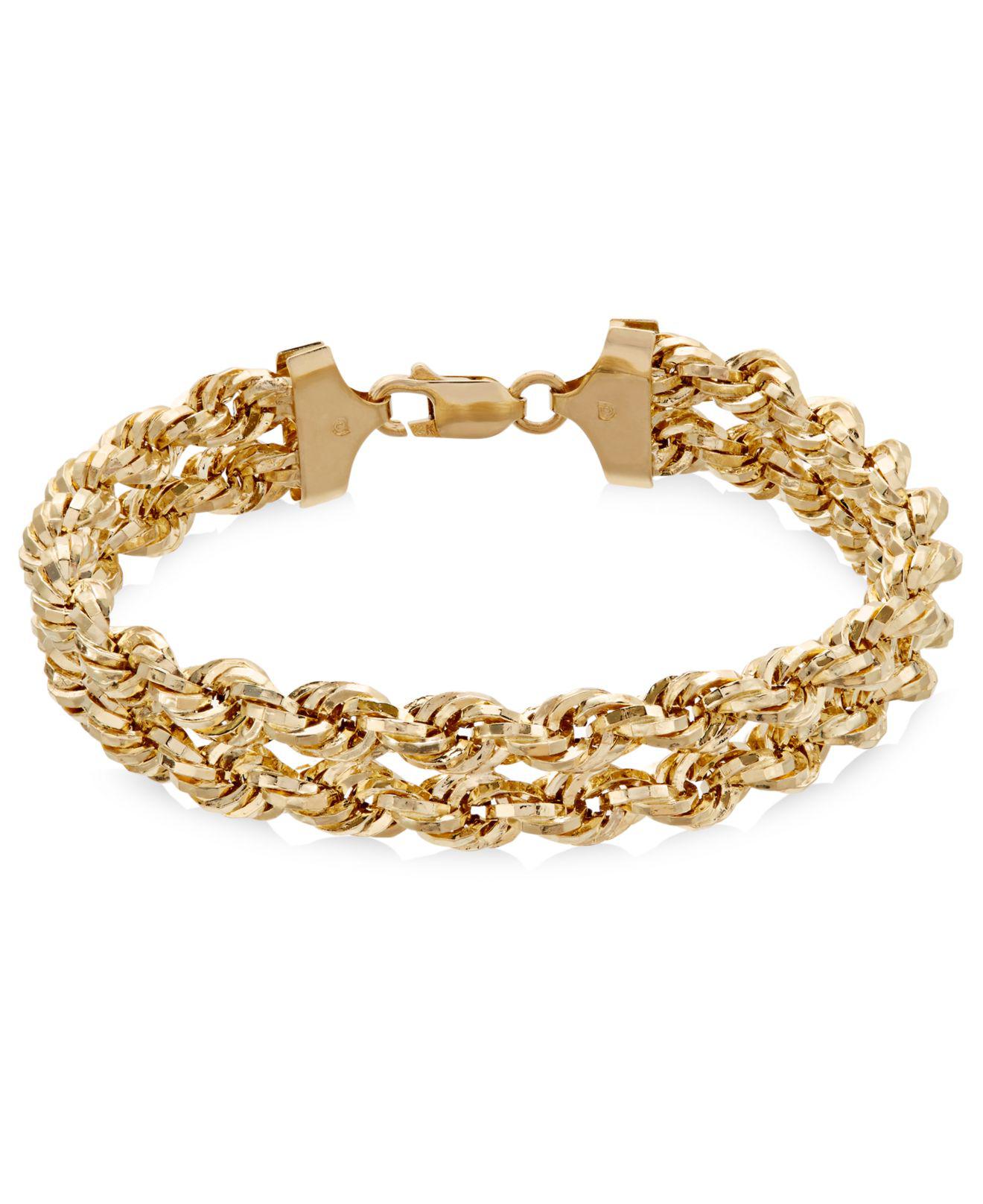 Macy's Chain Double Rope Bracelet In 14k Gold in Yellow Gold 