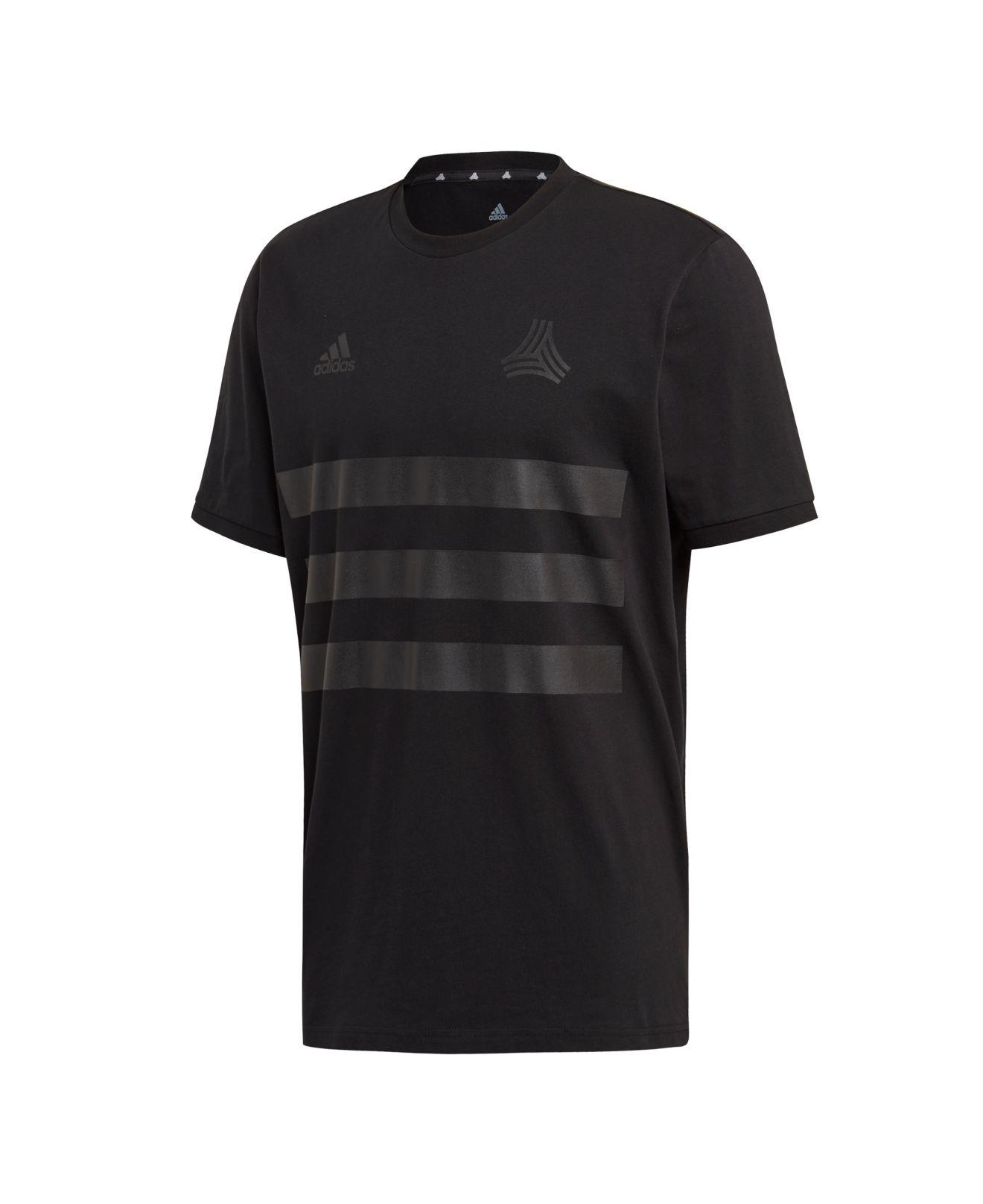 adidas Cotton Tango Heavyweight Reflective 3-stripe T-shirt in Black for  Men - Lyst