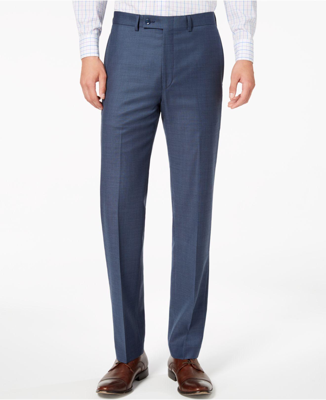Calvin Klein Synthetic Slim-fit Stretch Blue Neat Suit Pants for Men ...