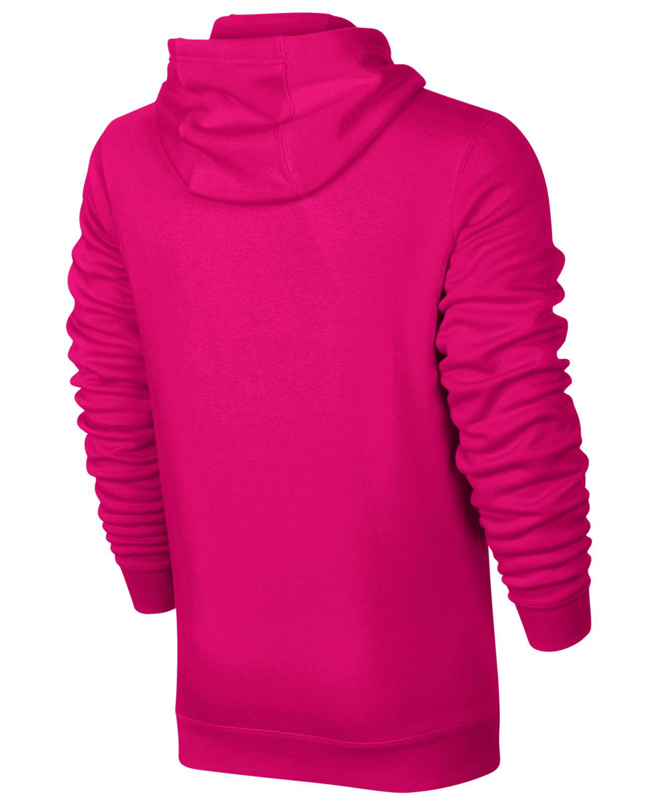Nike Fleece Half-zip Hoodie in Pink for Men - Lyst