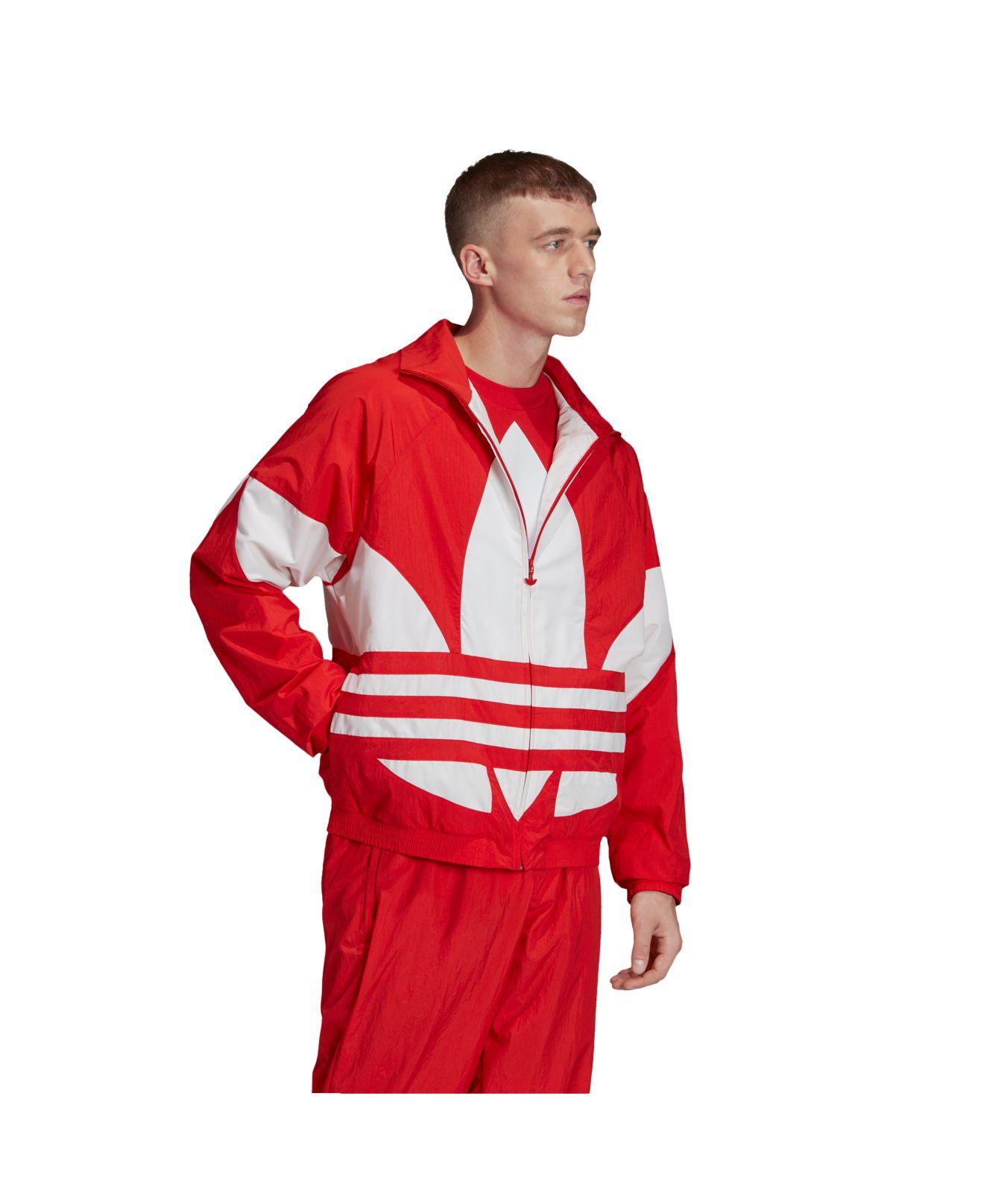 adidas Synthetic Big Trefoil Track Jacket in Bright Red (Red) for Men | Lyst