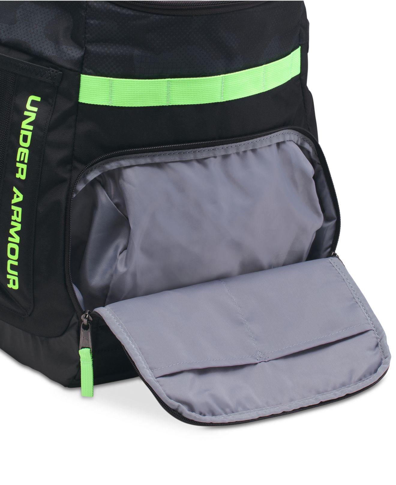 neon green under armour backpack