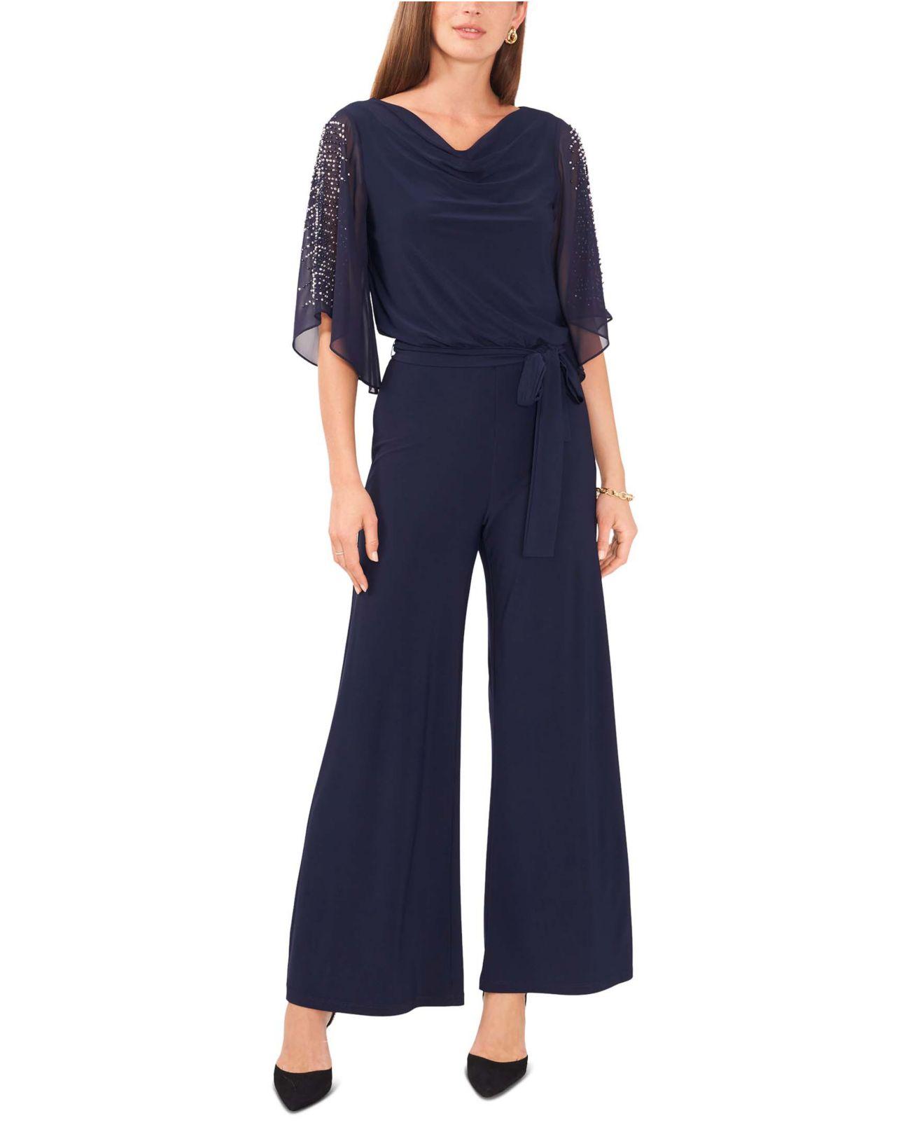 Msk Drapedneck Jumpsuit in Blue Lyst