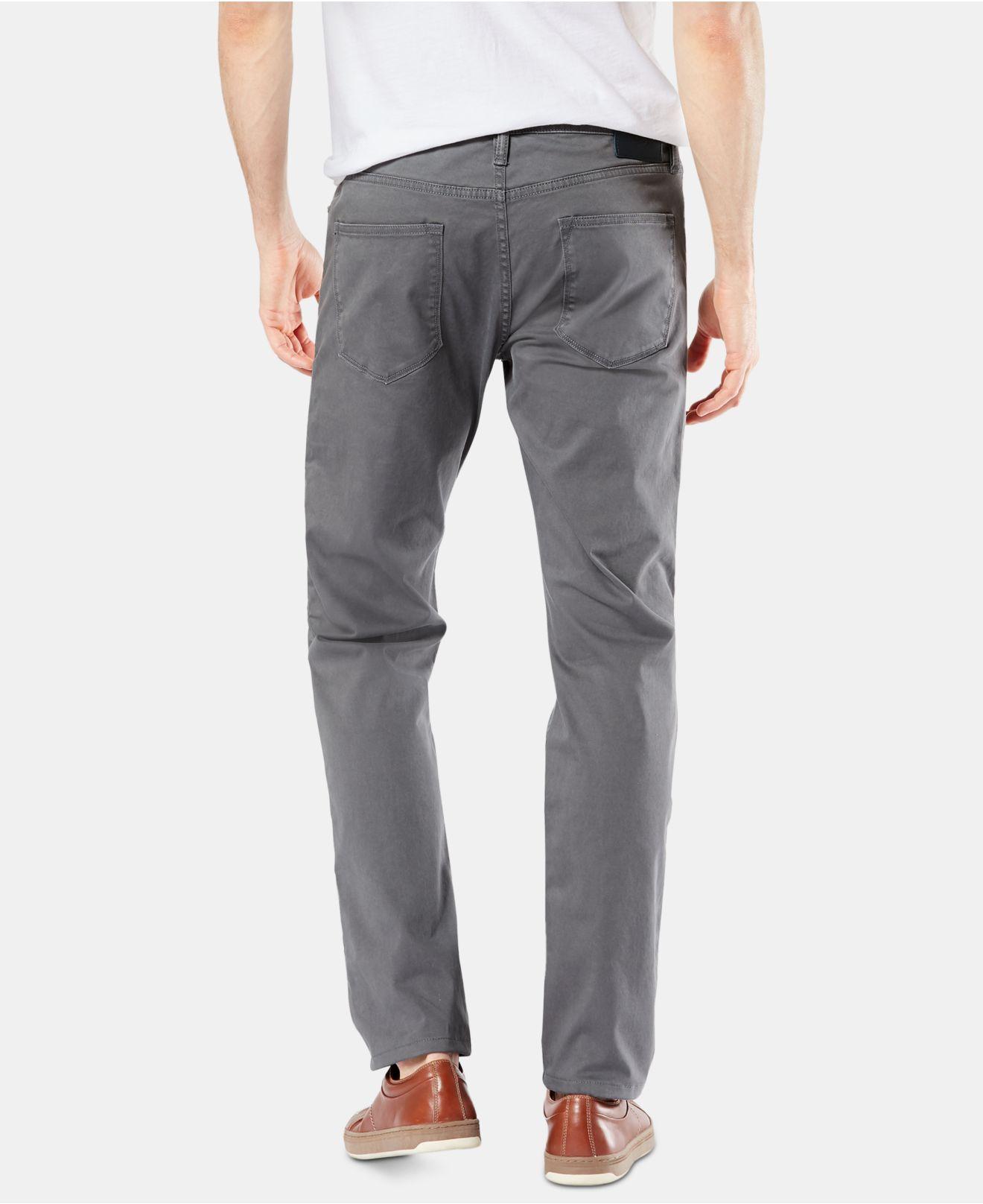 Dockers Denim Jean-cut Supreme Flex Pants, Created For Macy's in Grey (Gray) for Men - Lyst