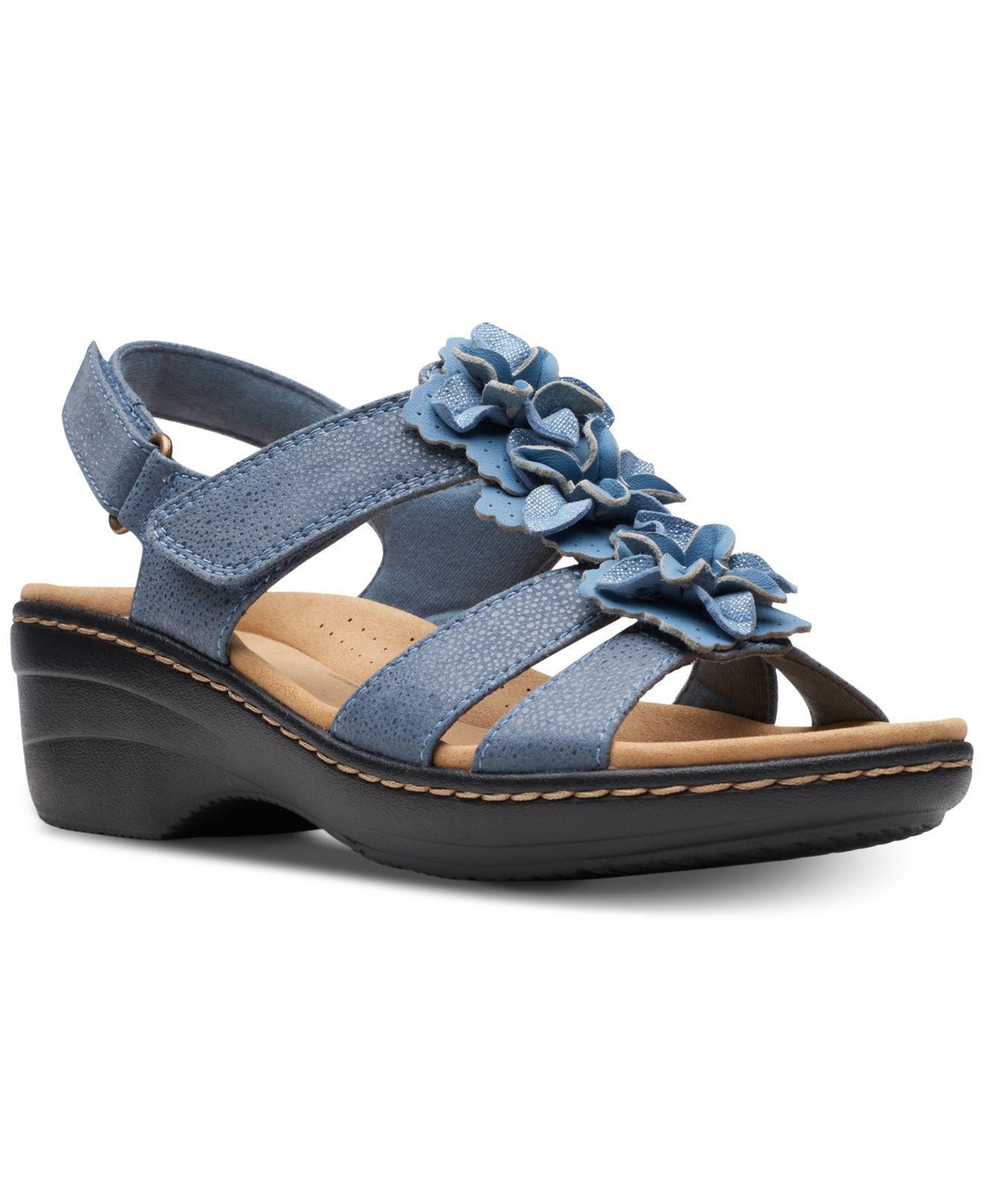 Clarks Merliah Sheryl Embellished Slingback Sandals in Blue | Lyst