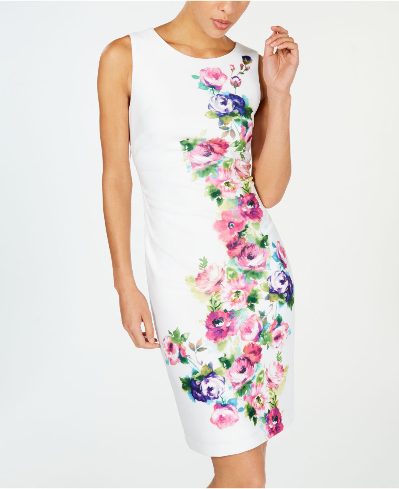 Descubrir 59+ imagen calvin klein white floral dress - Thptnganamst.edu.vn