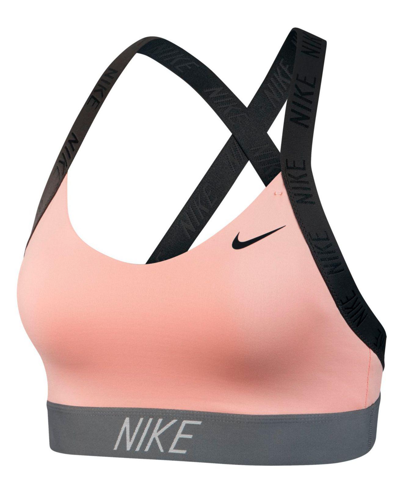 Nike Synthetic Pro Cross-back Low-impact Sports Bra in Pink - Lyst