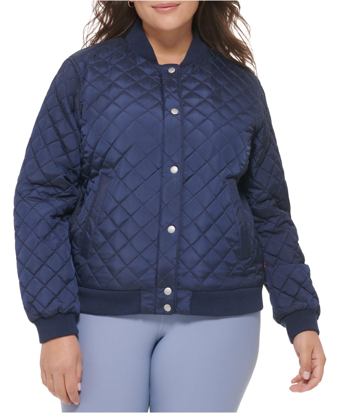Levi's Fleece Plus Size Quilted Bomber Jacket in Navy (Blue) Lyst