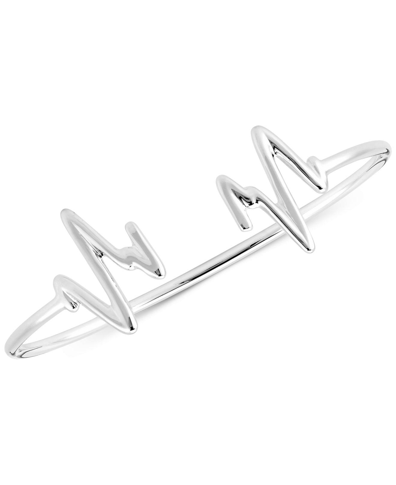 Lyst Sarah Chloe Heartbeat Bangle Cuff Bracelet In Metallic Sarah Chloe