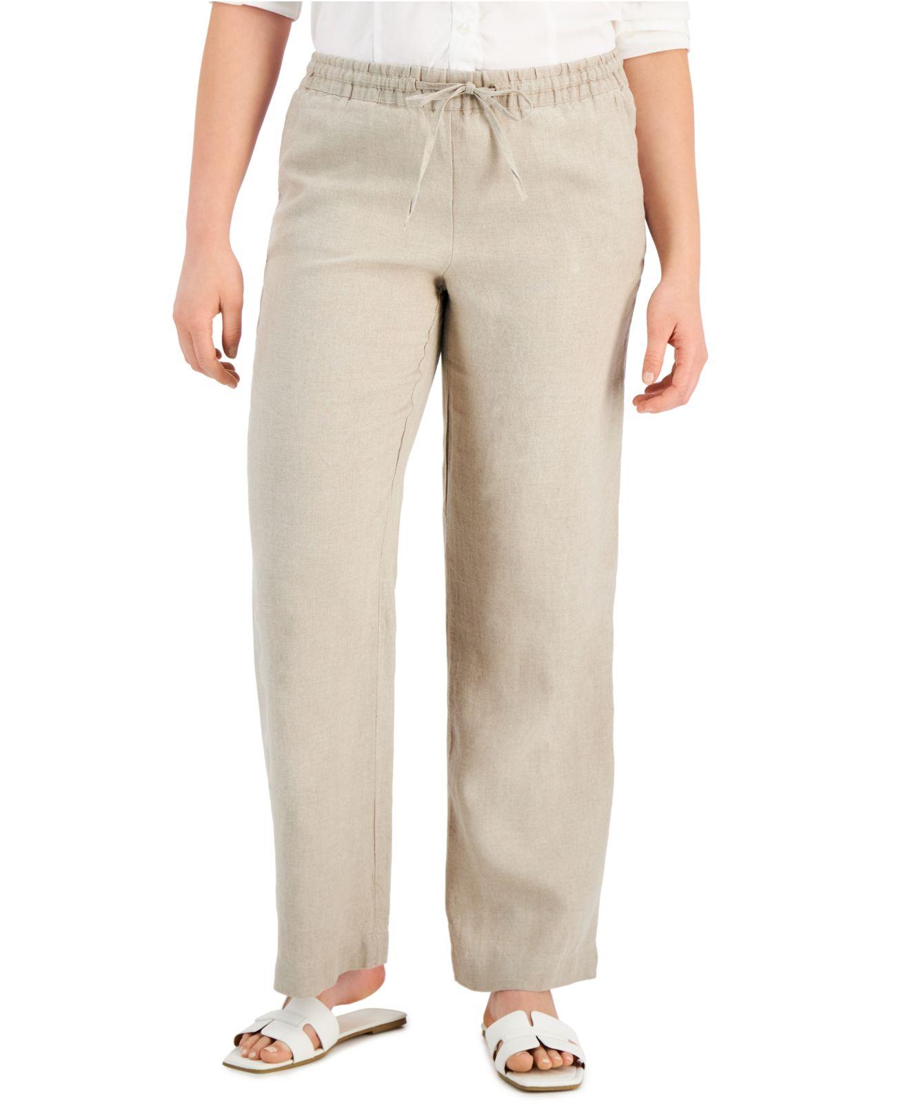 Charter Club Petite Linen Drawstring Pants, Created For Macy's in ...