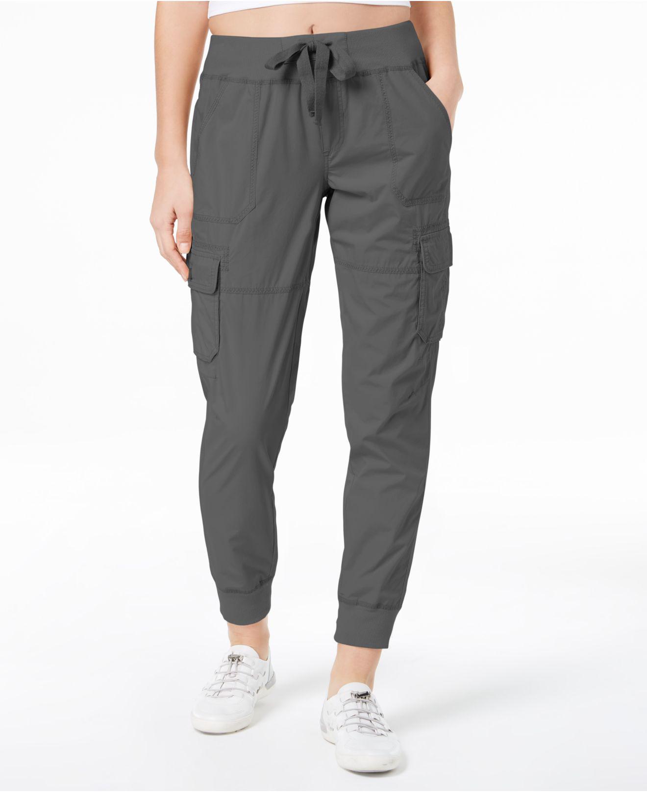 Calvin Klein Performance Cotton Tie-front Cargo Pants in Gray | Lyst